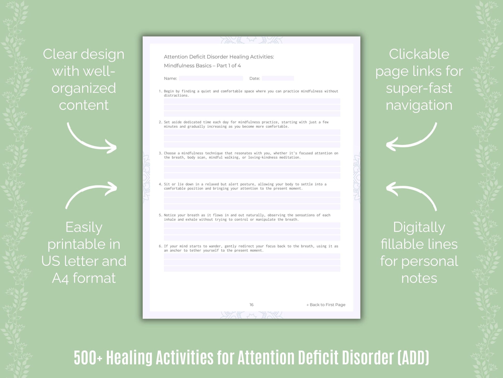 Attention Deficit Disorder (ADD) Mental Health Counseling Templates