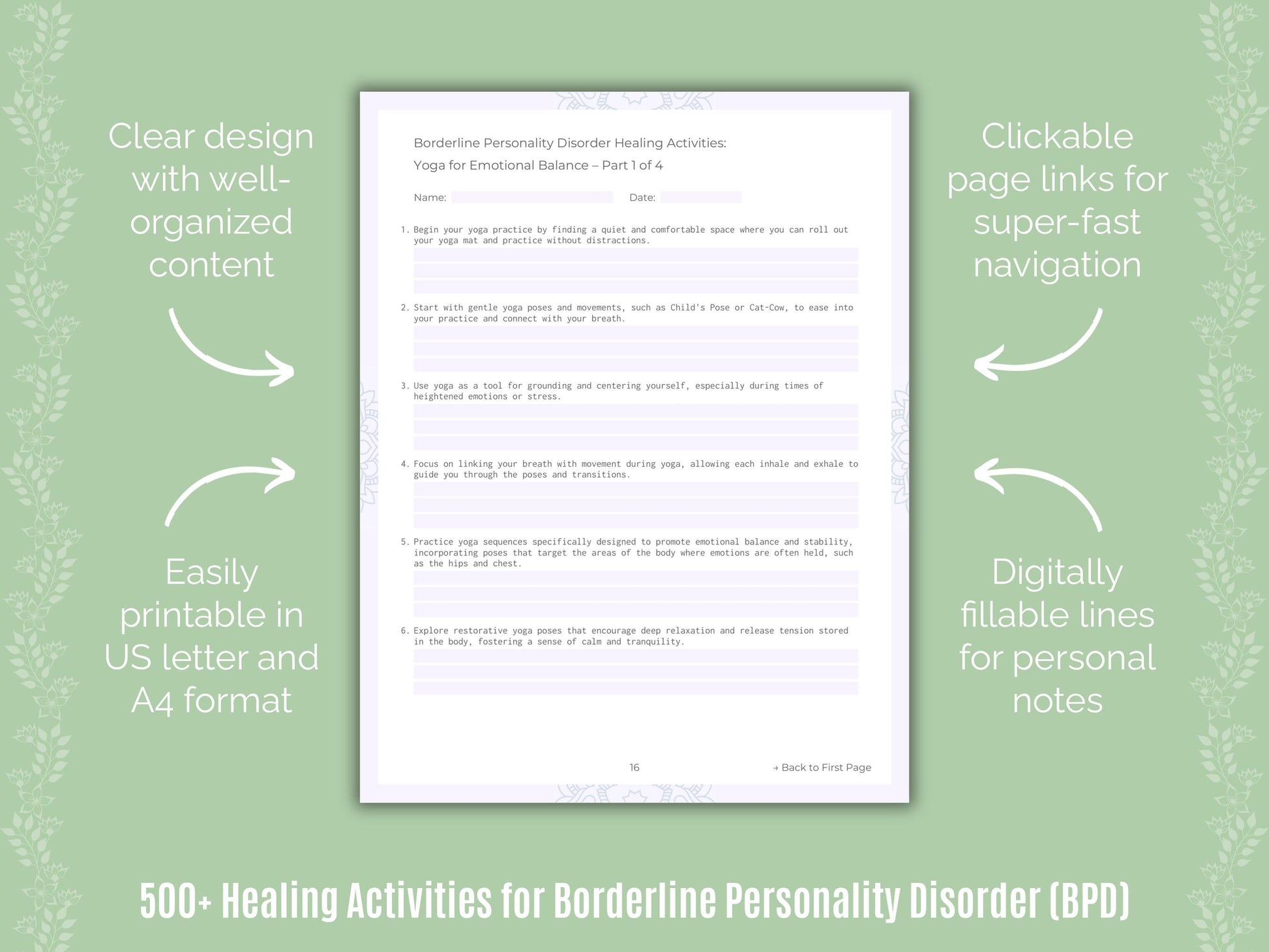 Borderline Personality Disorder (BPD) Mental Health Counseling Templates