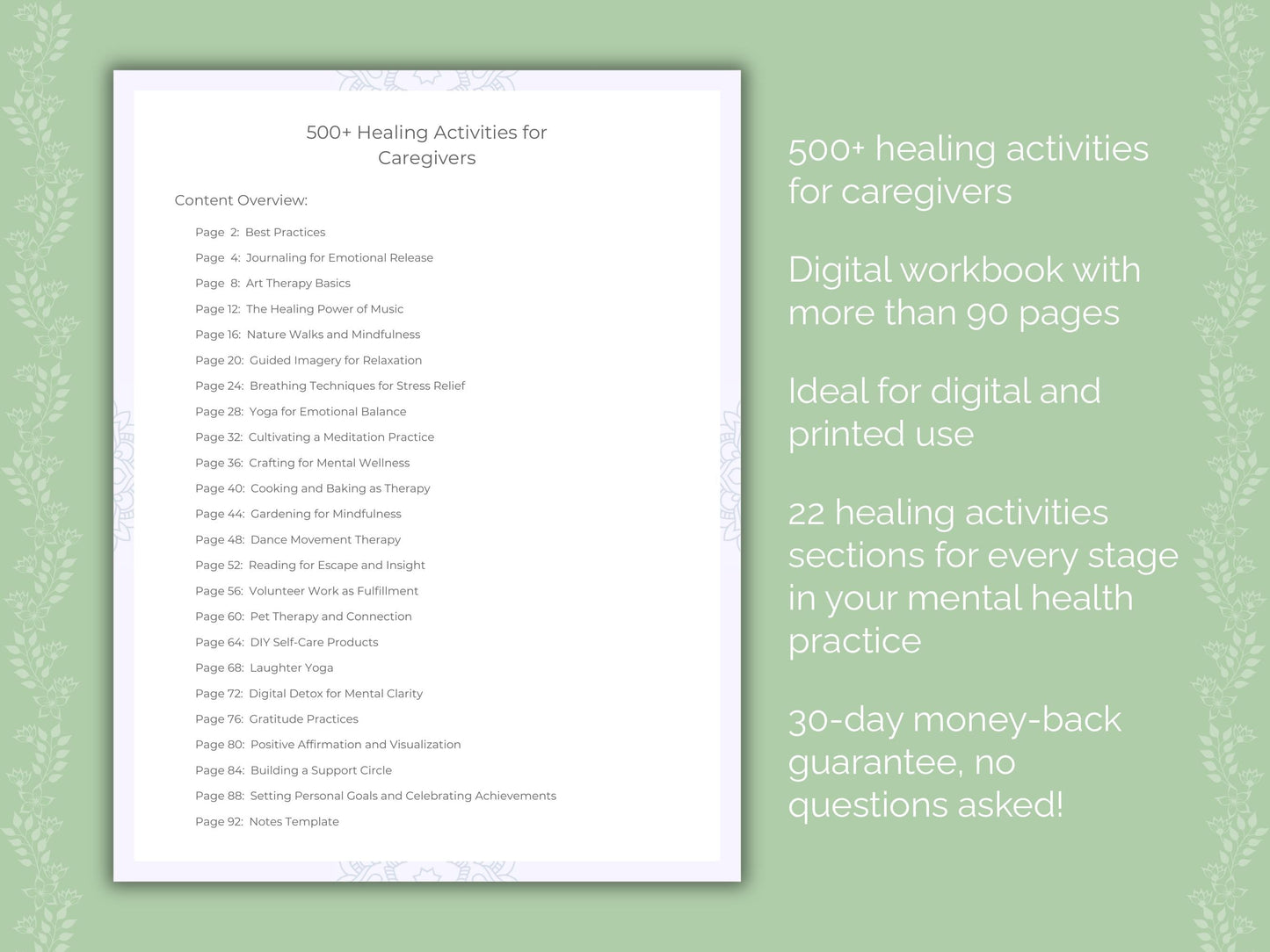 Caregivers Mental Health Therapist Worksheets