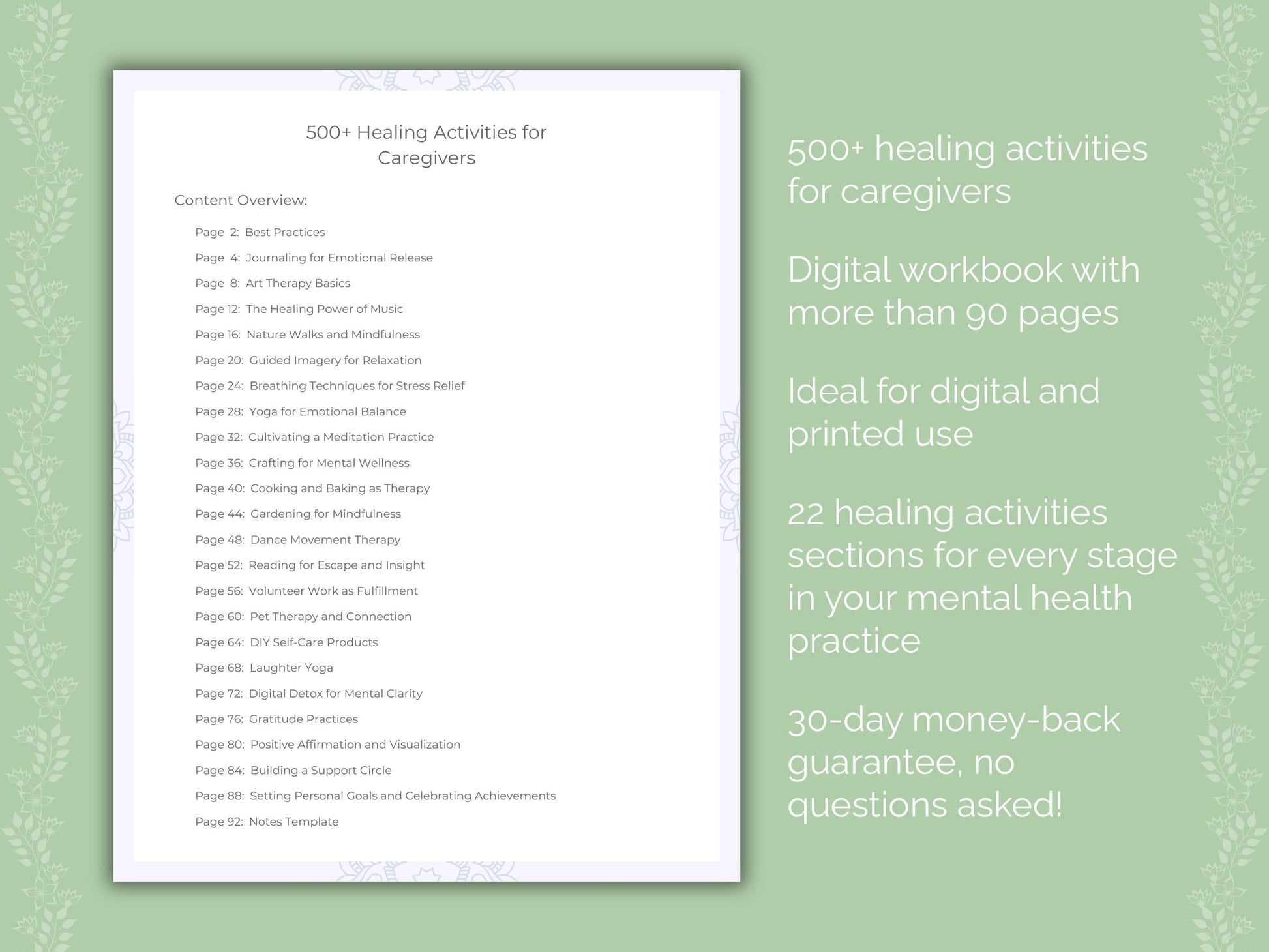 Caregivers Mental Health Therapist Worksheets