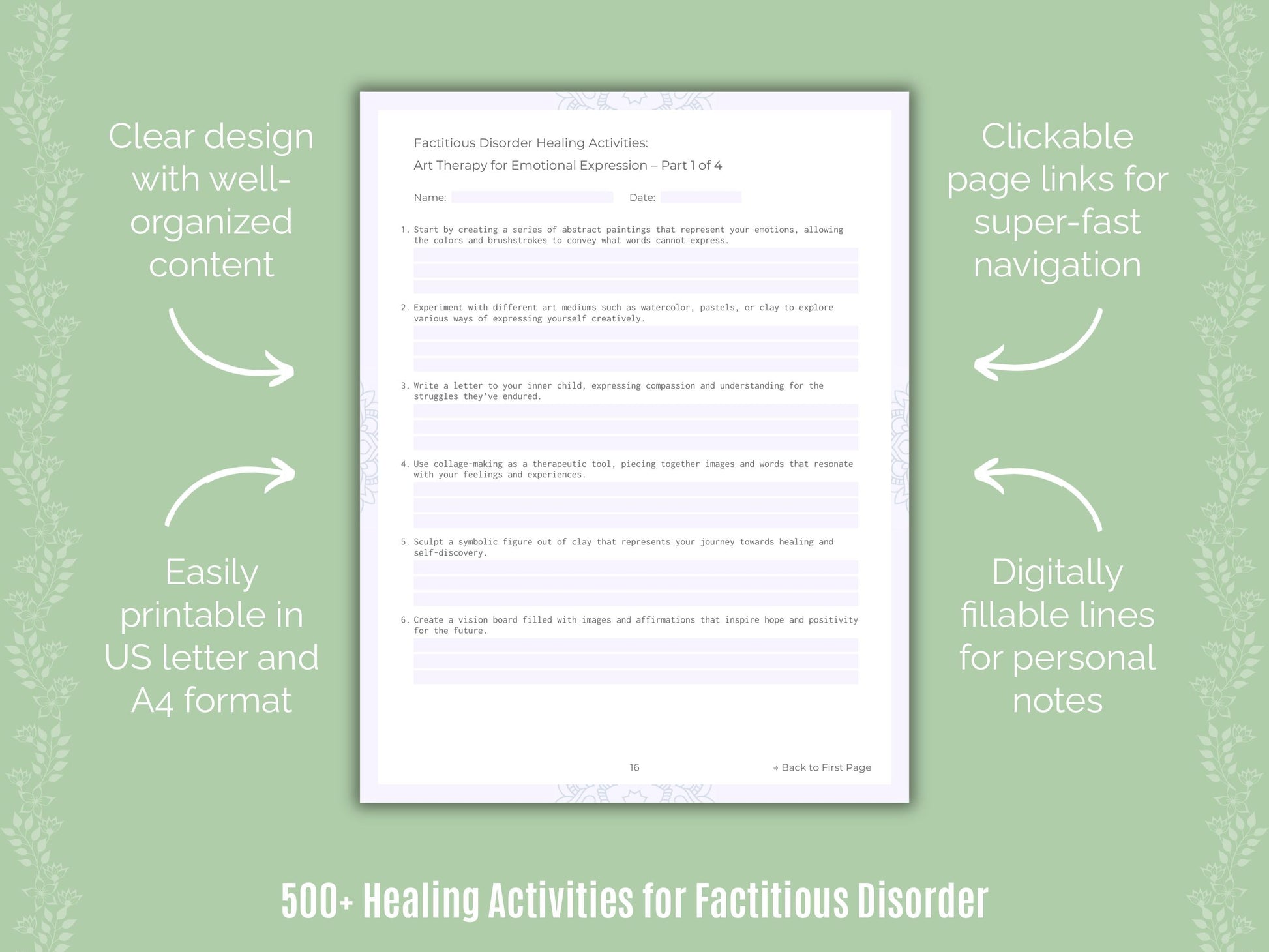 Factitious Disorder Mental Health Counseling Templates