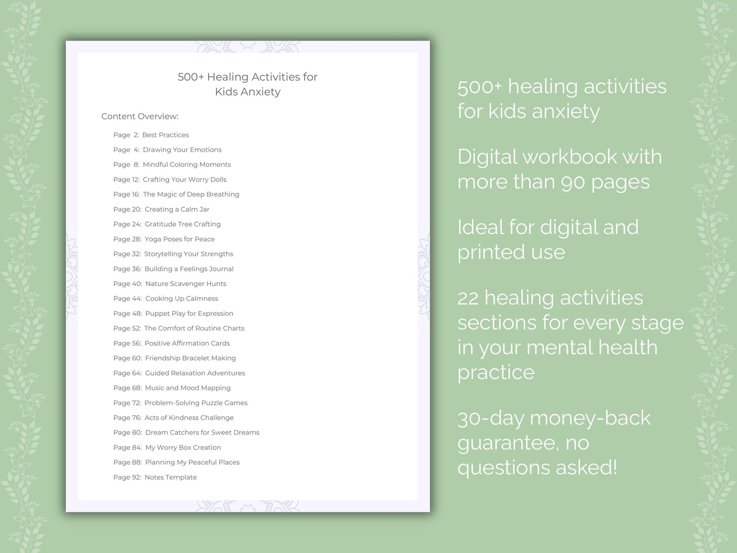 Kids Anxiety Mental Health Therapist Worksheets