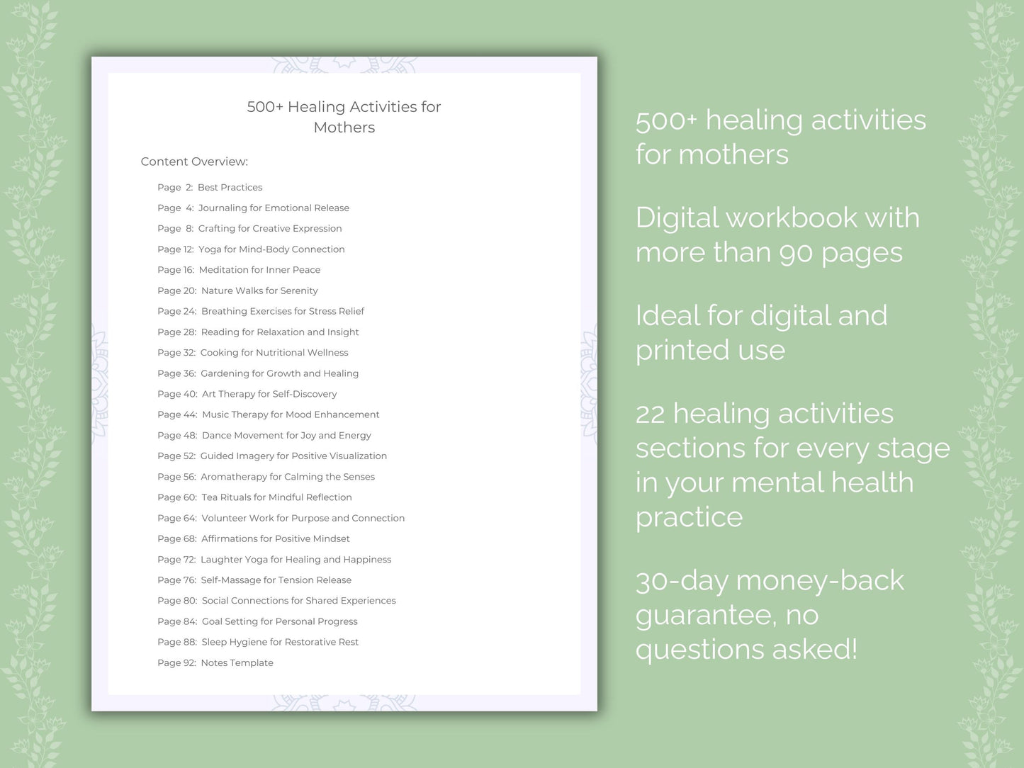 Mothers Mental Health Therapist Worksheets