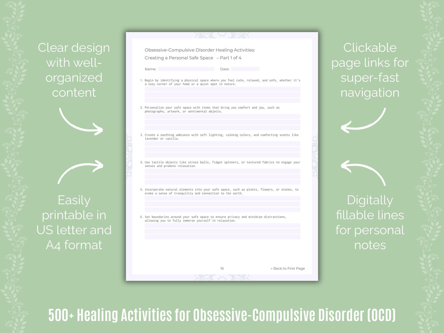 Obsessive-Compulsive Disorder (OCD) Mental Health Counseling Templates