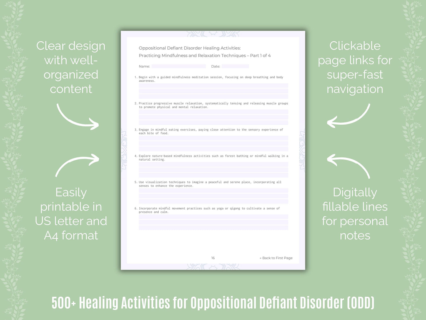 Oppositional Defiant Disorder (ODD) Mental Health Counseling Templates