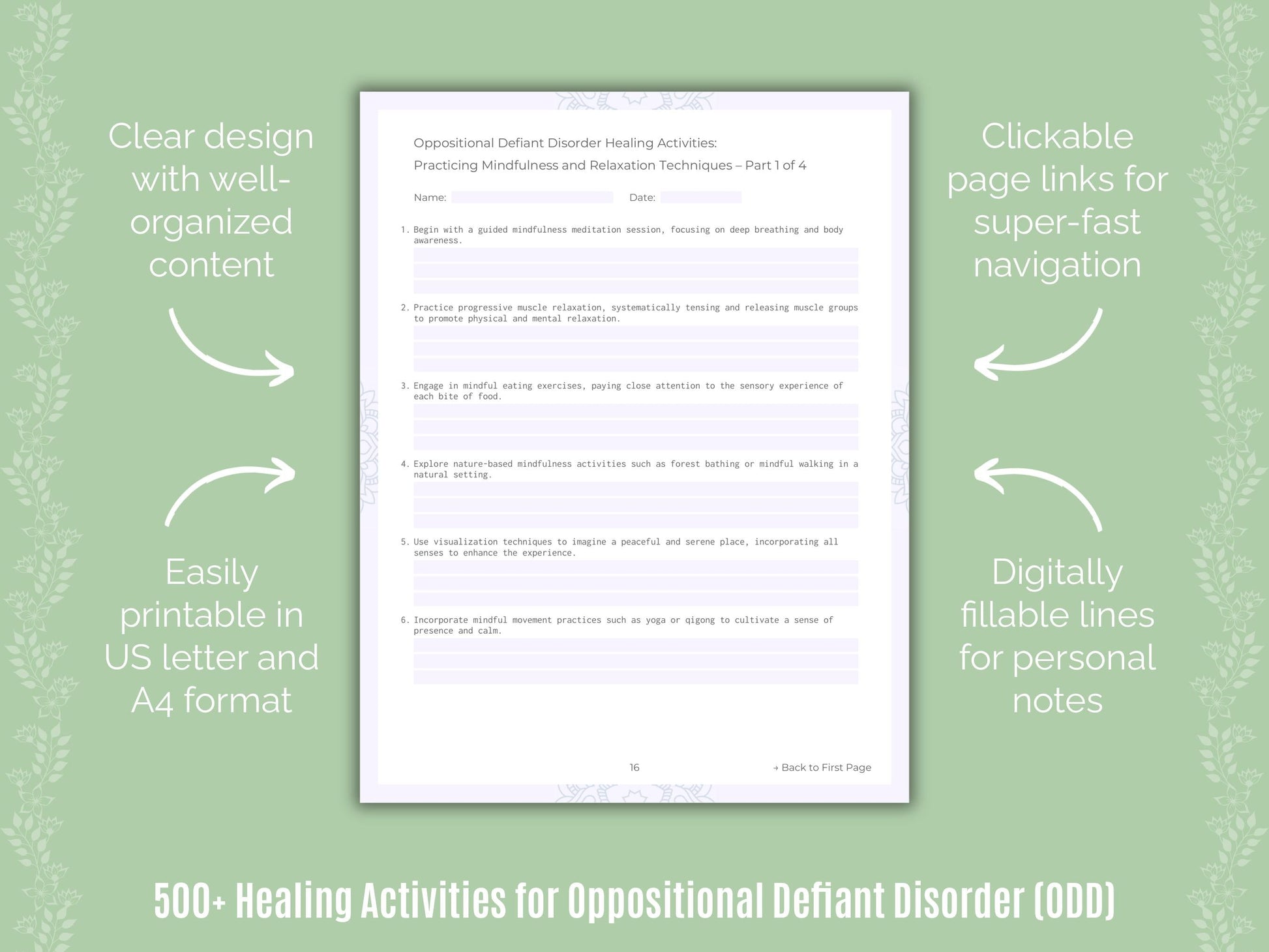 Oppositional Defiant Disorder (ODD) Mental Health Counseling Templates