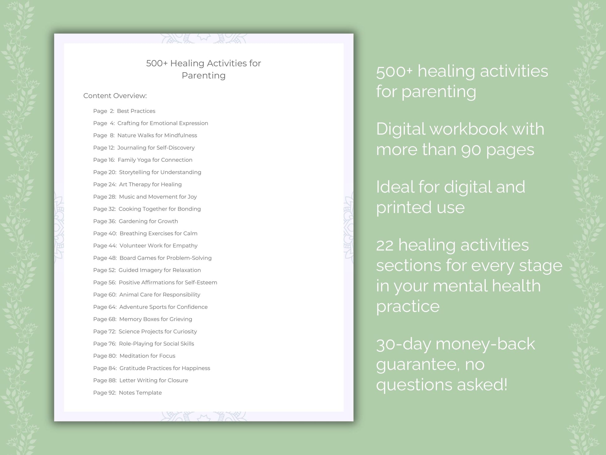 Parenting Mental Health Therapist Worksheets