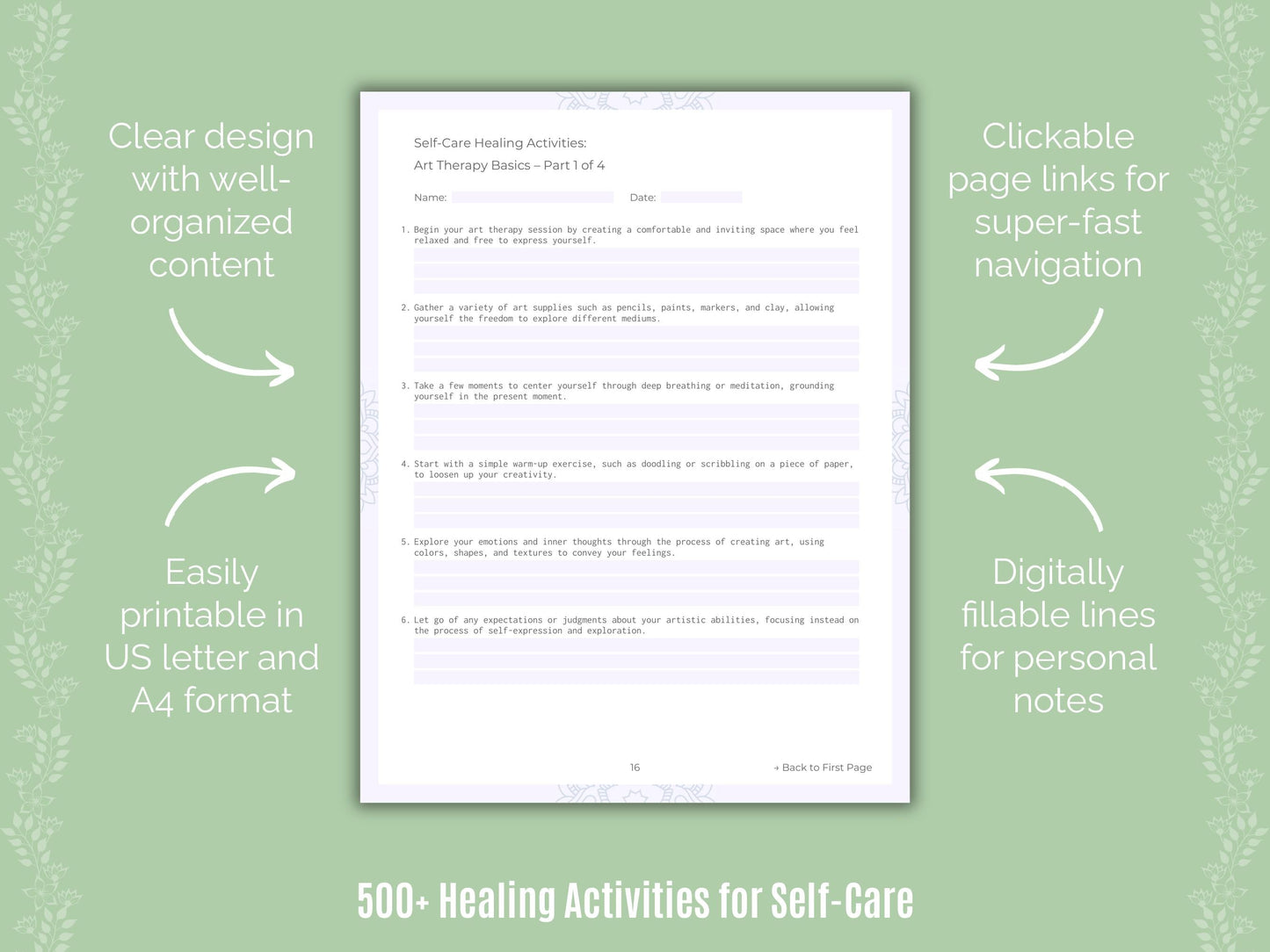 Self-Care Mental Health Counseling Templates