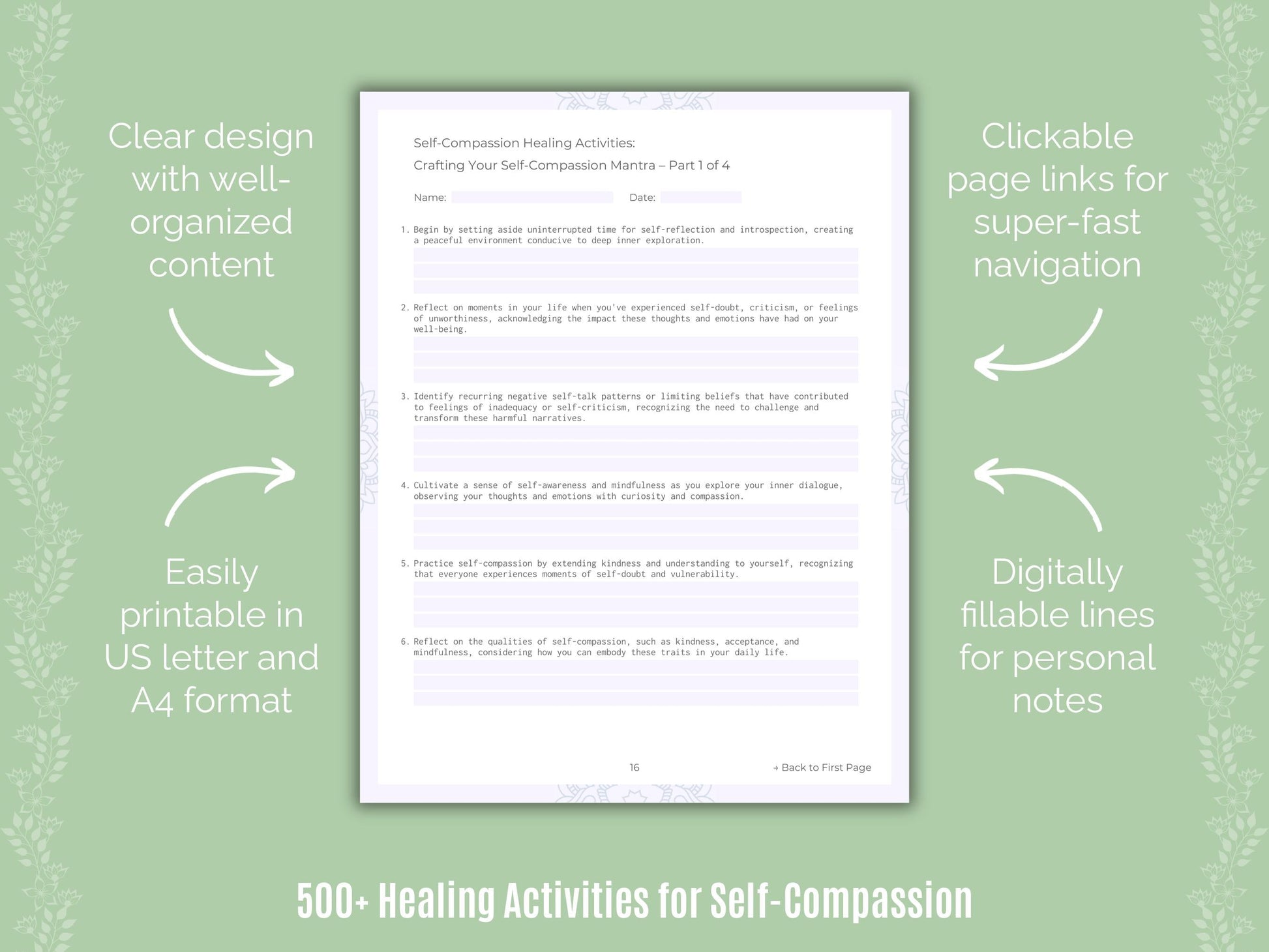 Self-Compassion Mental Health Counseling Templates