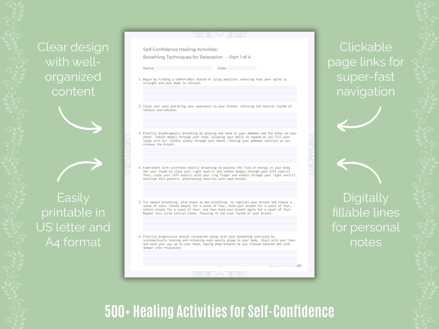 Self-Confidence Mental Health Counseling Templates