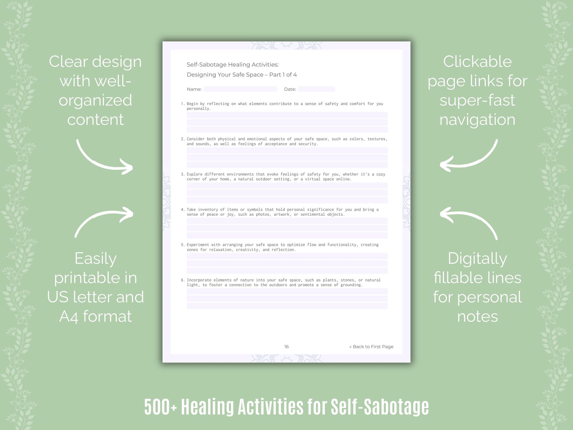 Self-Sabotage Mental Health Counseling Templates