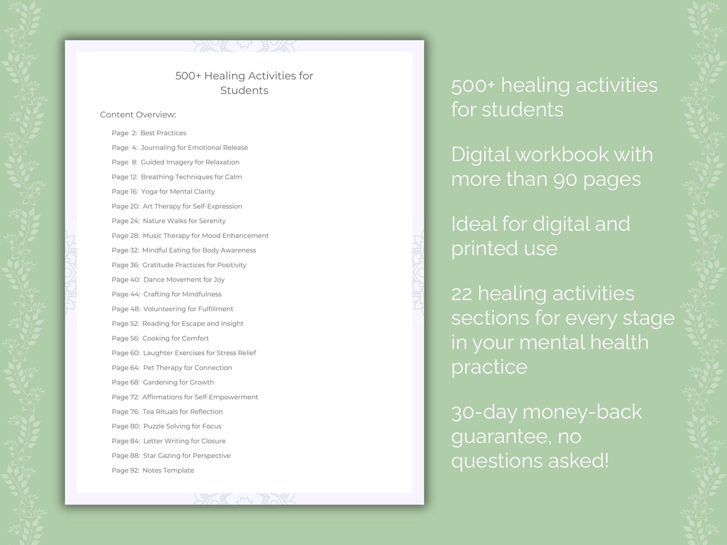 Students Mental Health Therapist Worksheets