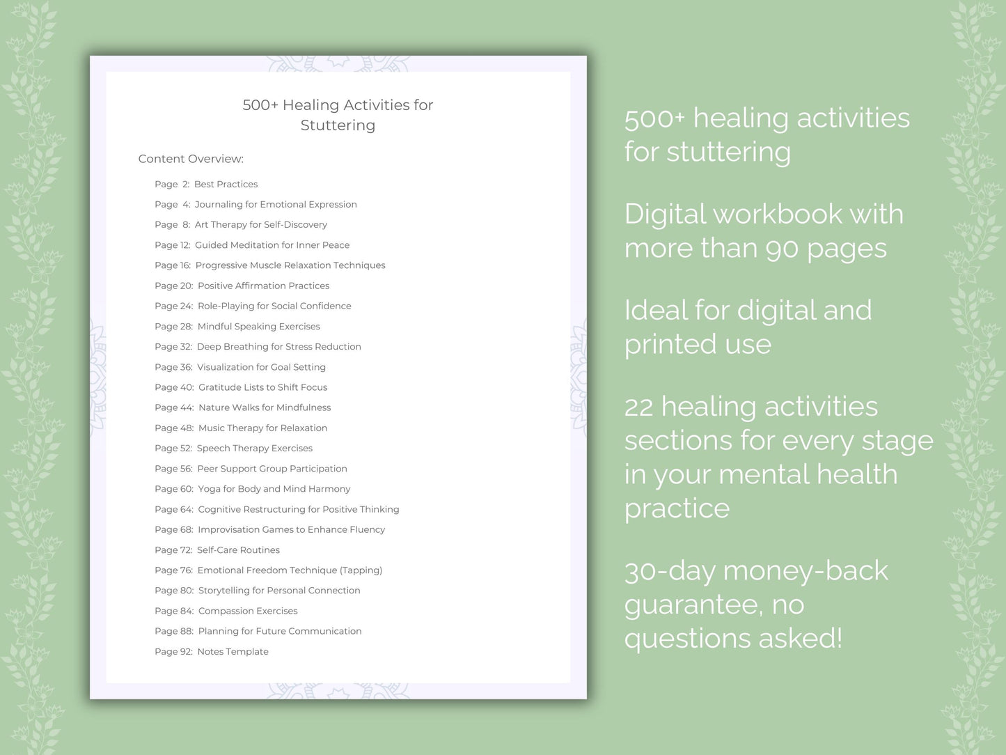 Stuttering Mental Health Therapist Worksheets