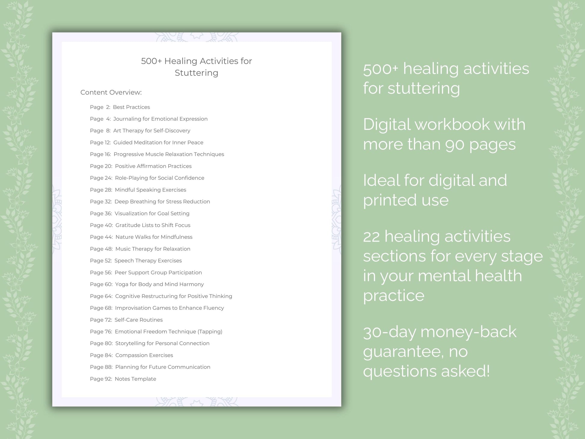 Stuttering Mental Health Therapist Worksheets