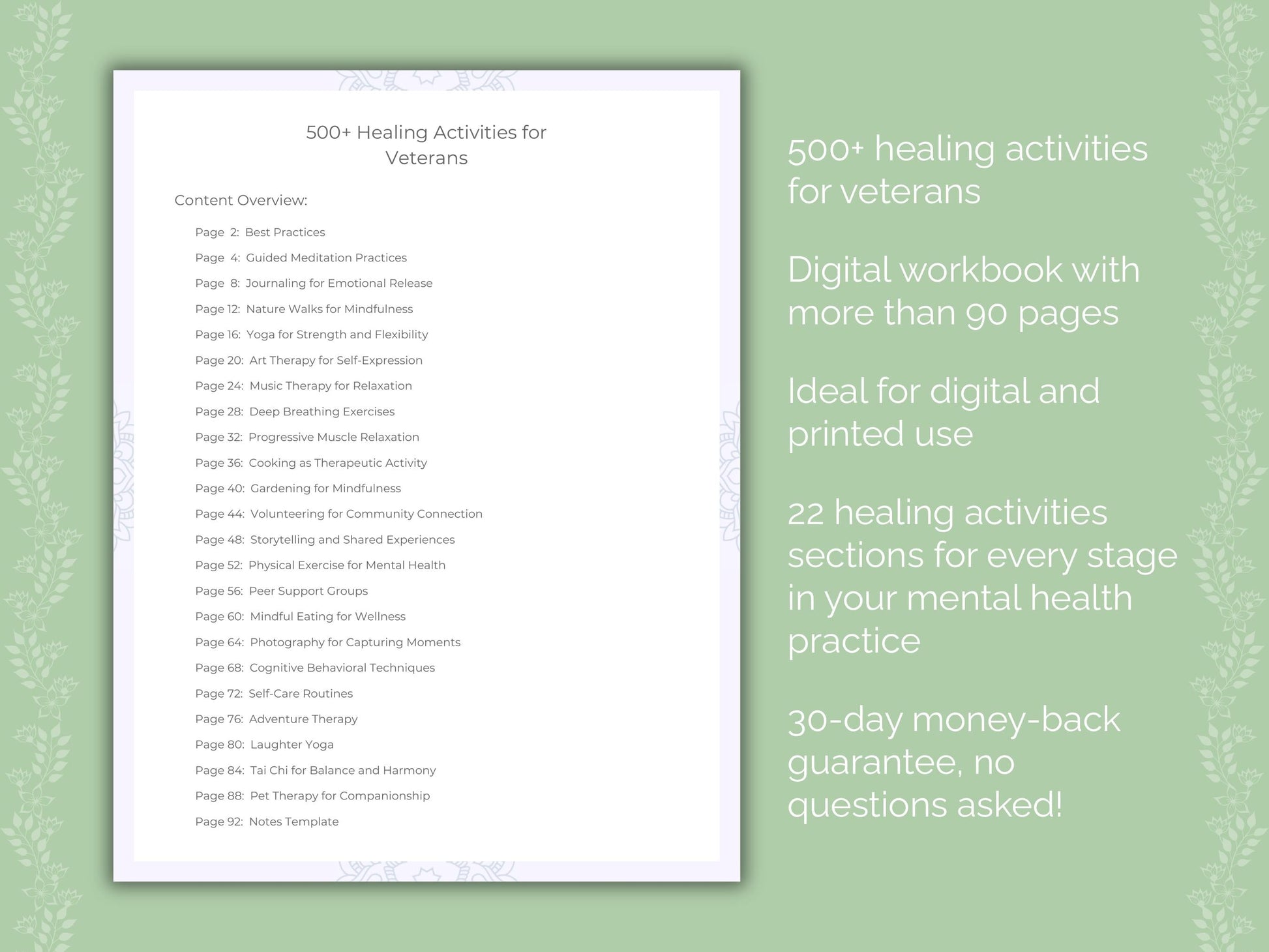 Veterans Mental Health Therapist Worksheets