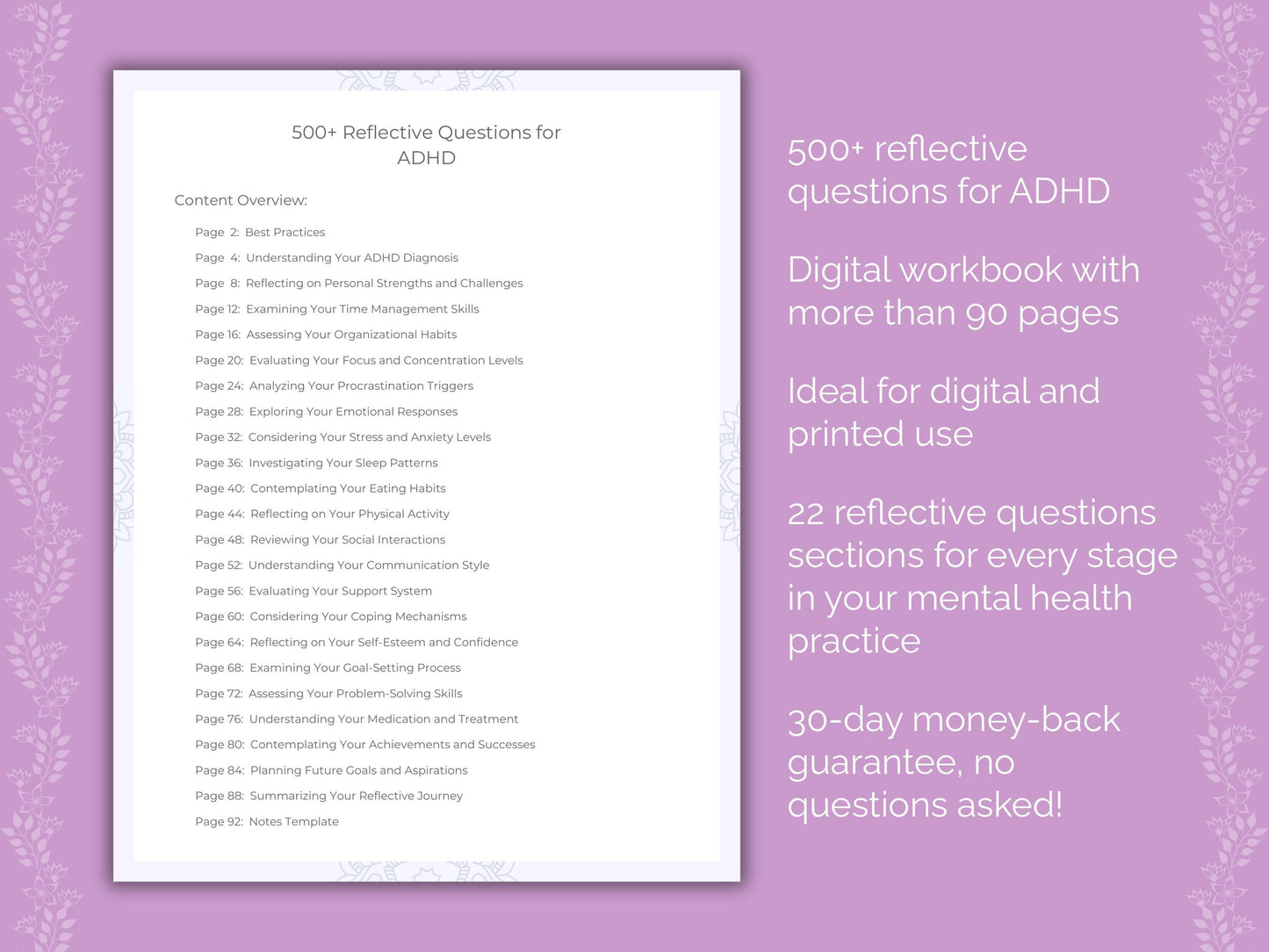 ADHD Mental Health Therapist Worksheets