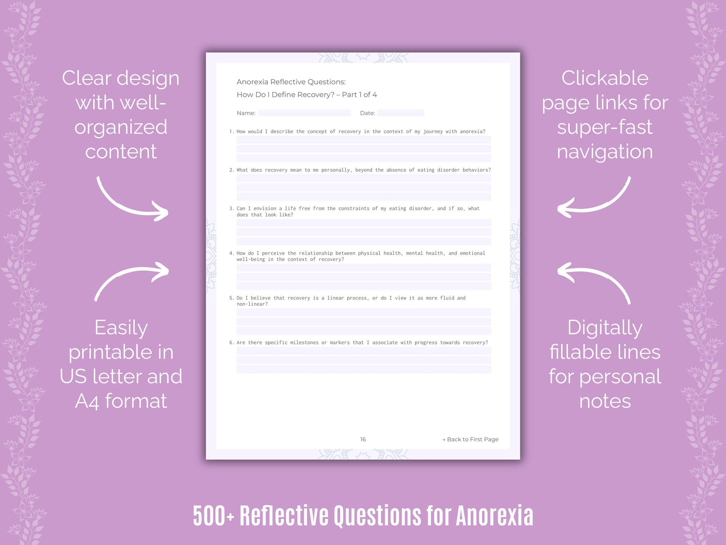 Anorexia Mental Health Counseling Templates