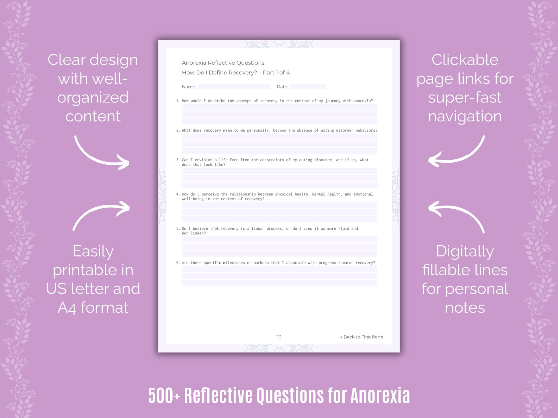 Anorexia Mental Health Counseling Templates