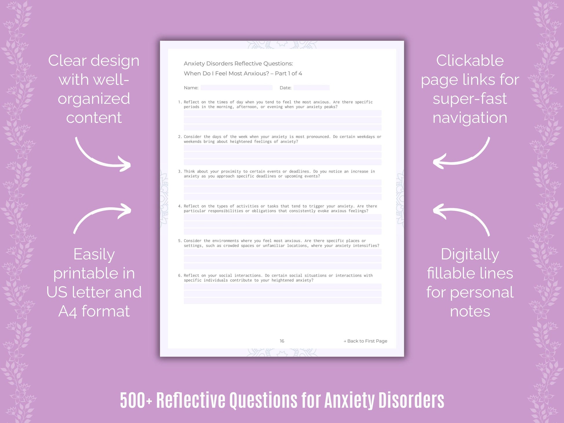 Anxiety Disorders Mental Health Counseling Templates