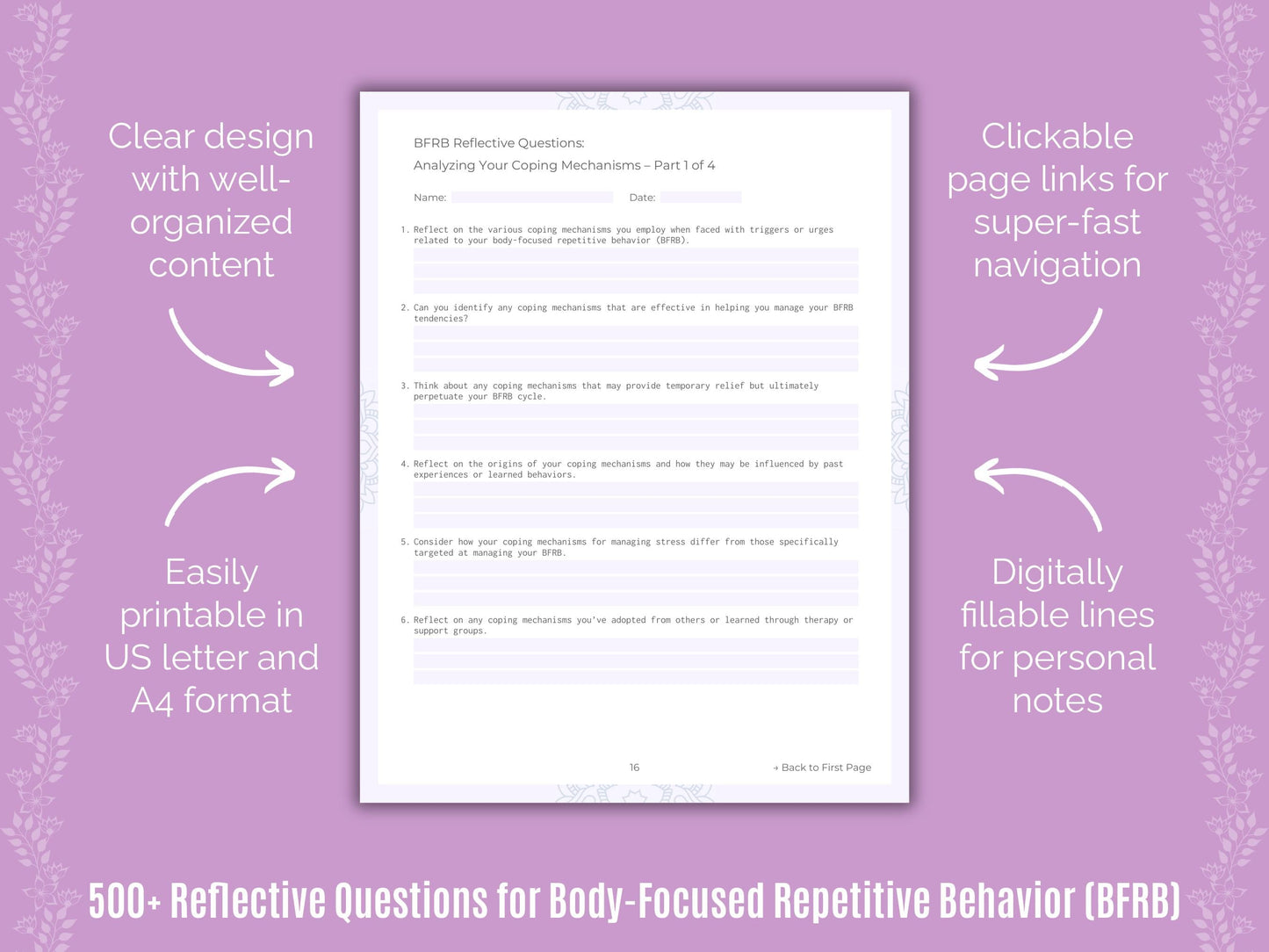 Body-Focused Repetitive Behavior (BFRB) Mental Health Counseling Templates