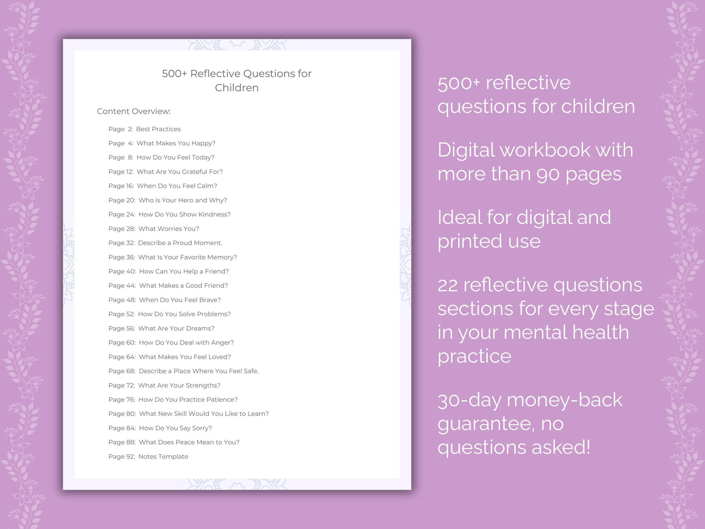 Children Mental Health Therapist Worksheets