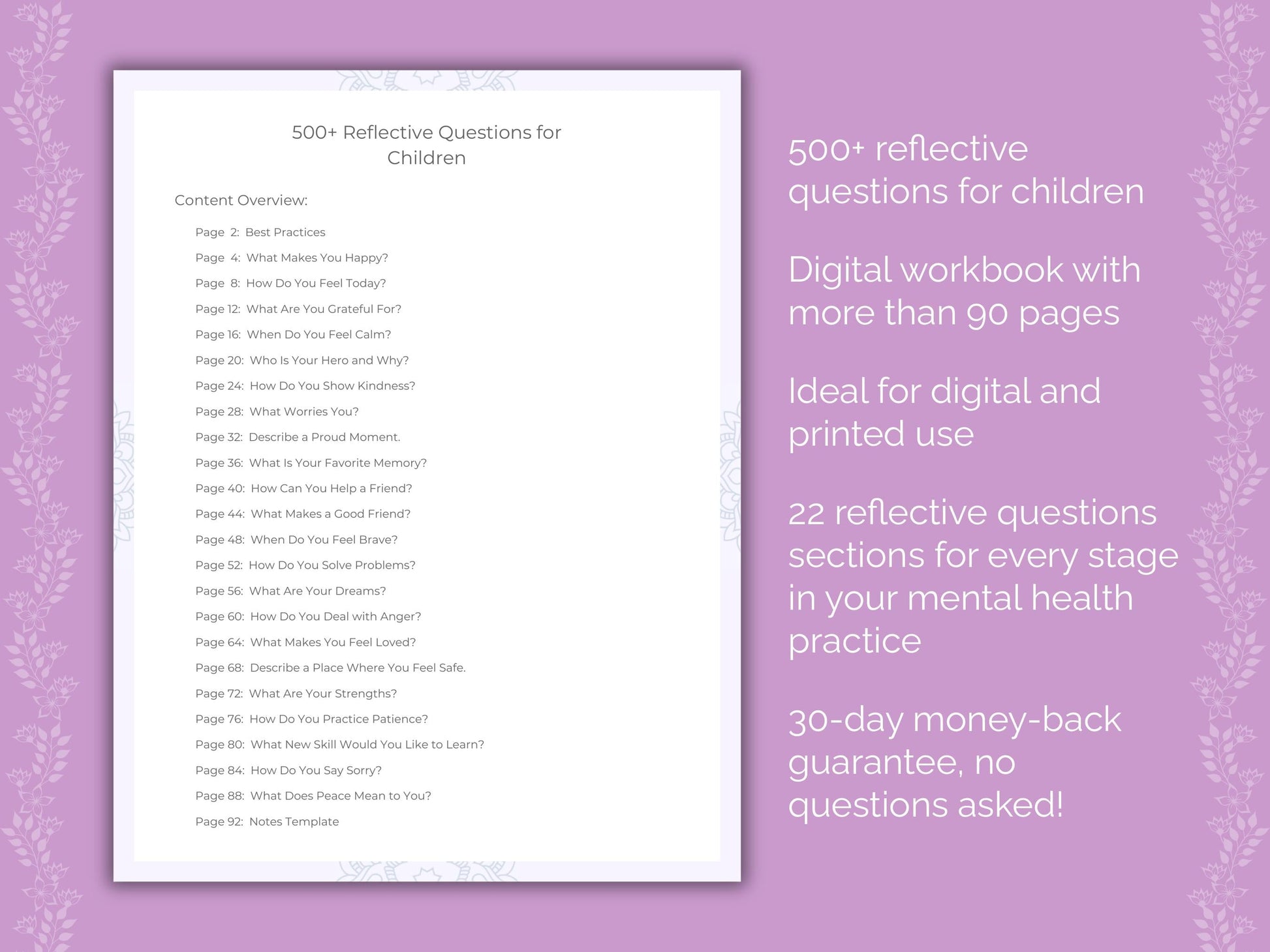 Children Mental Health Therapist Worksheets