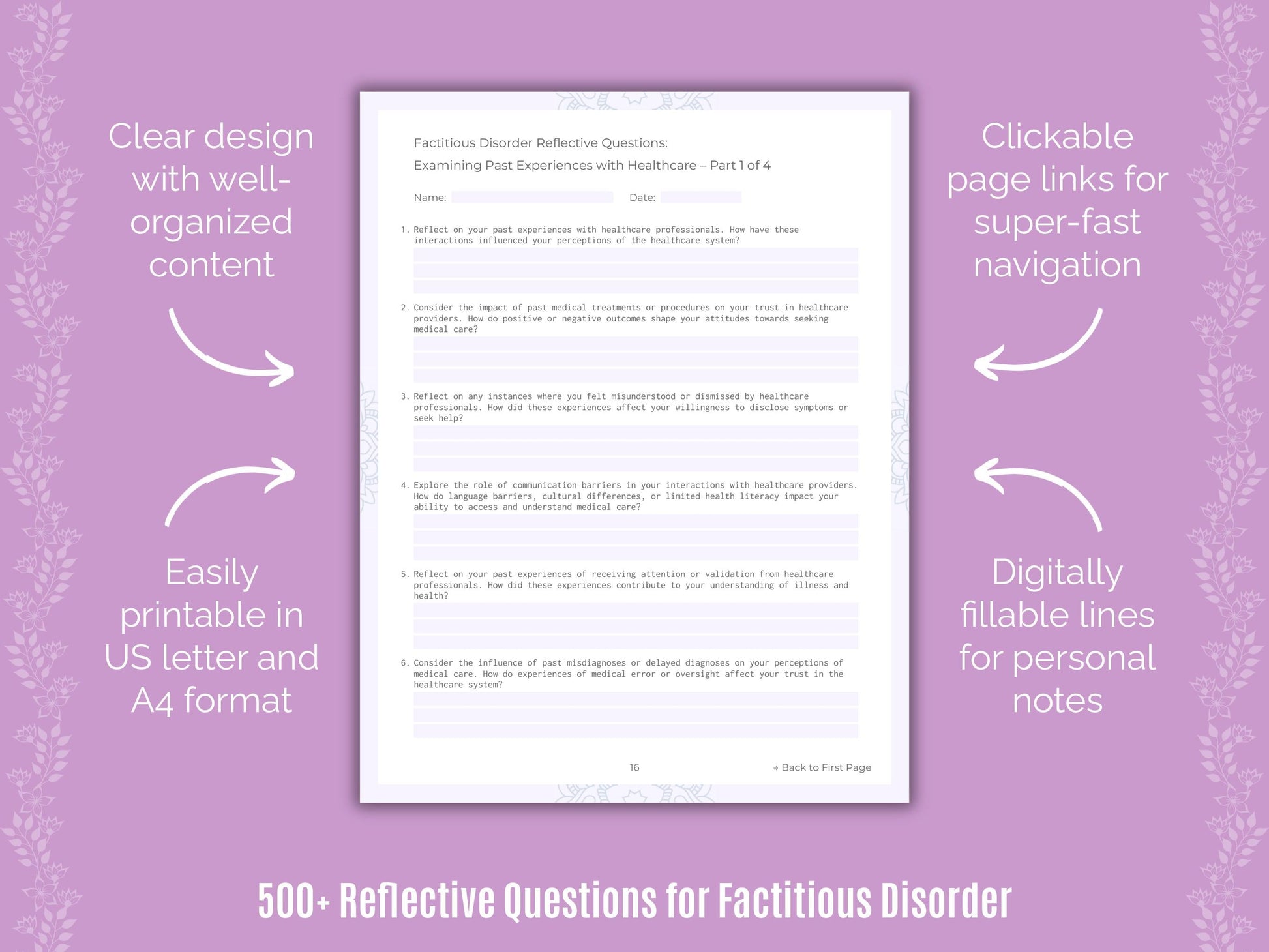 Factitious Disorder Mental Health Counseling Templates