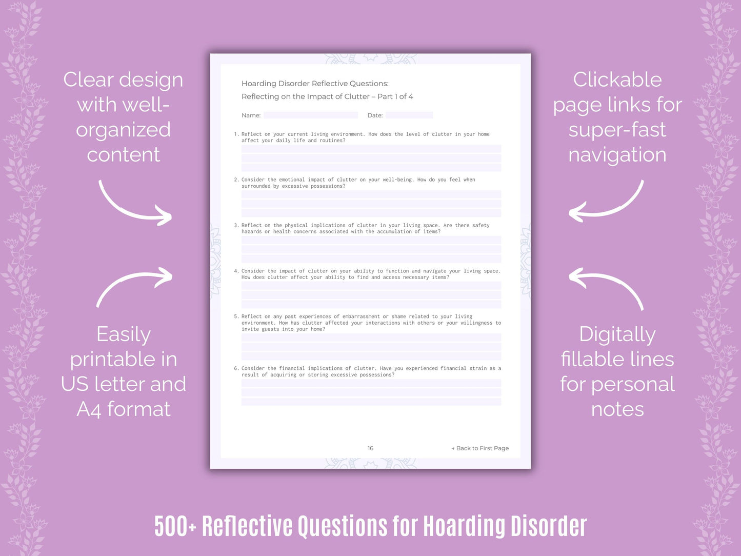 Hoarding Disorder Mental Health Counseling Templates