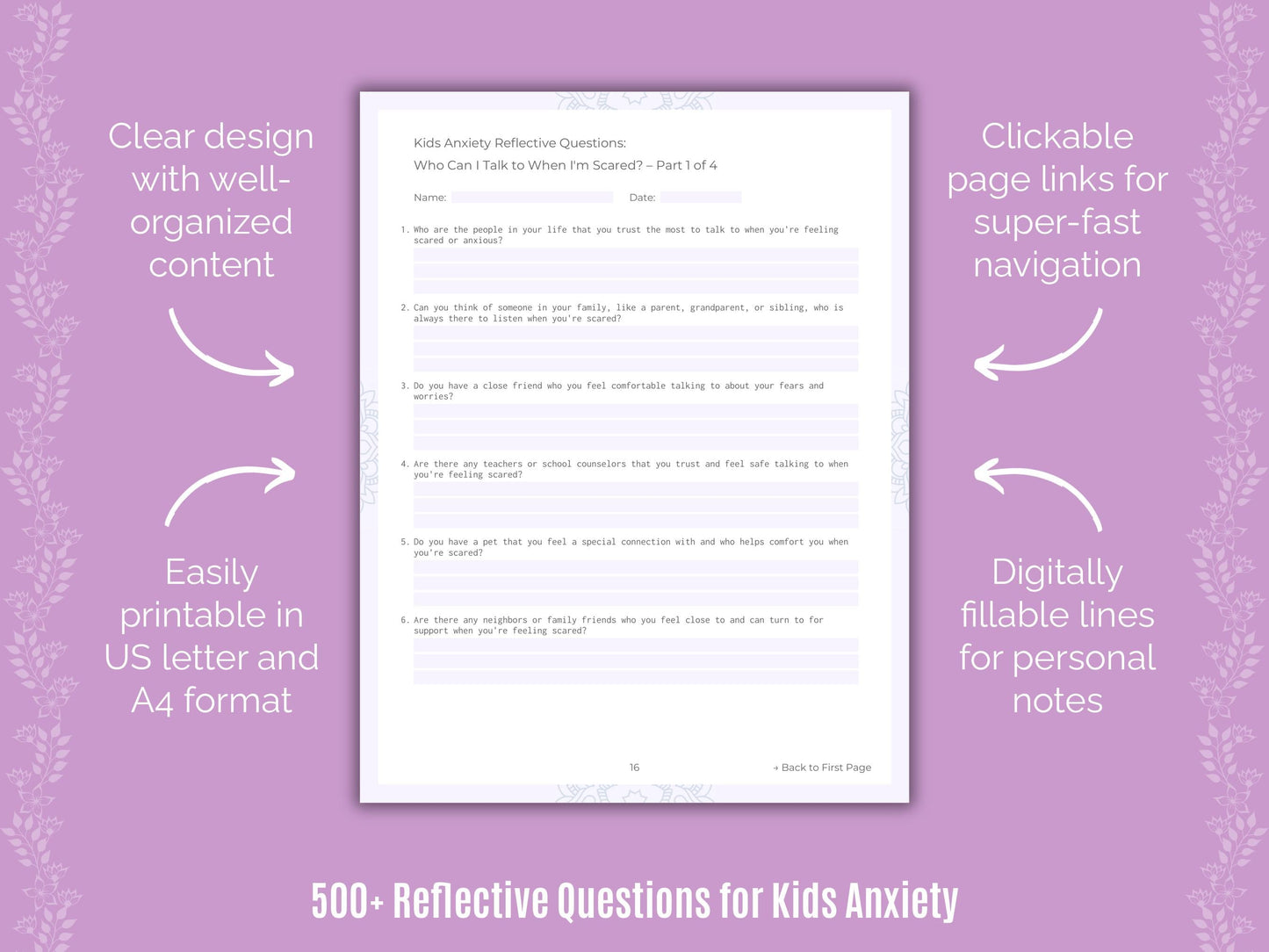 Kids Anxiety Mental Health Counseling Templates