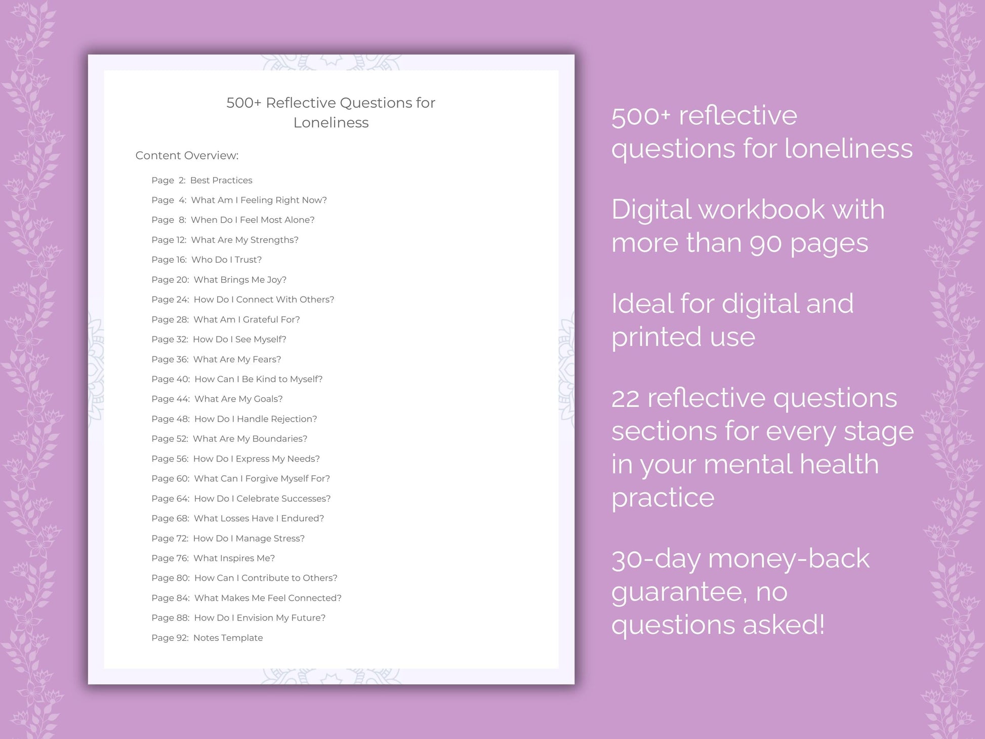 Loneliness Mental Health Therapist Worksheets