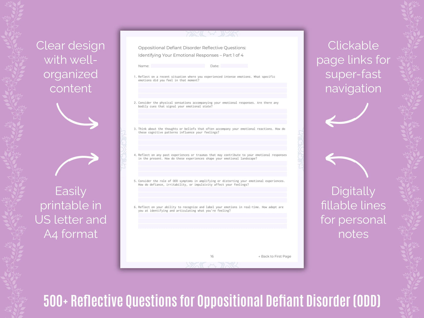 Oppositional Defiant Disorder (ODD) Mental Health Counseling Templates