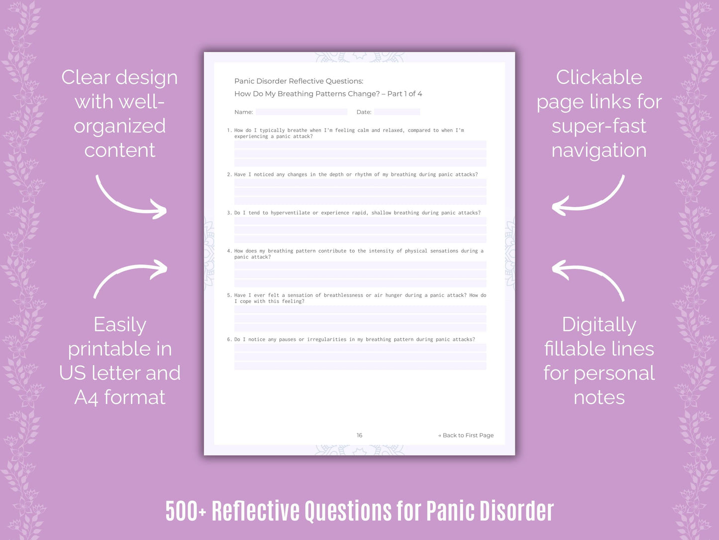 Panic Disorder Mental Health Counseling Templates