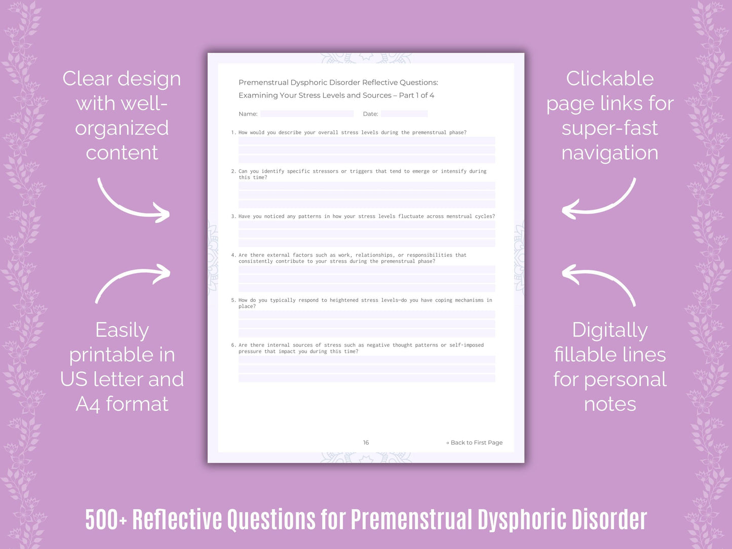 Premenstrual Dysphoric Disorder Mental Health Counseling Templates