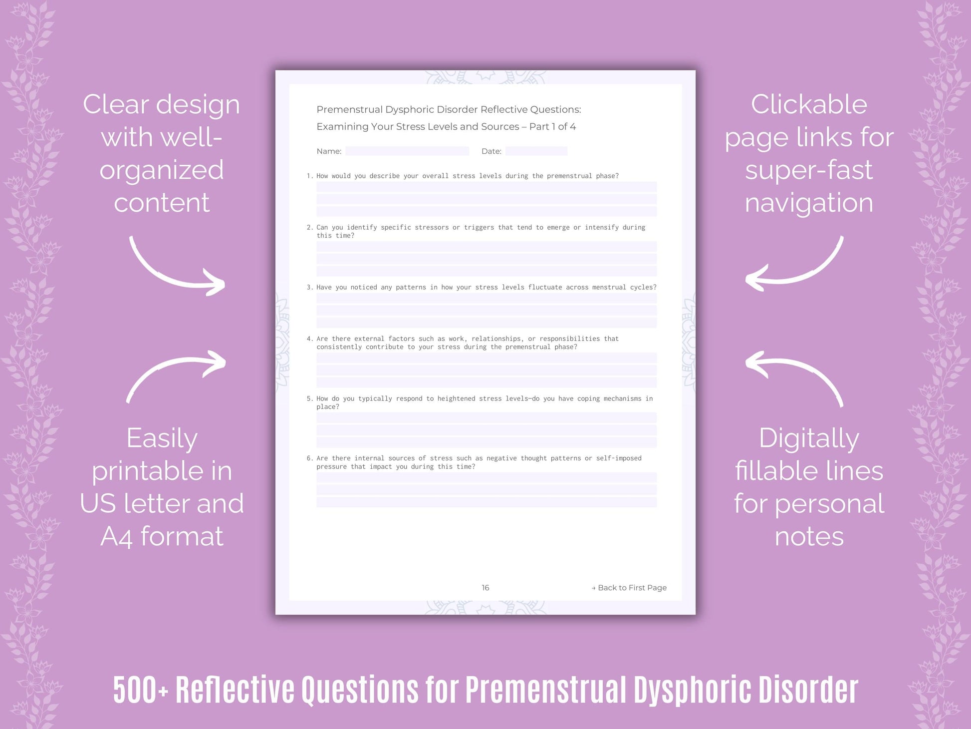 Premenstrual Dysphoric Disorder Mental Health Counseling Templates