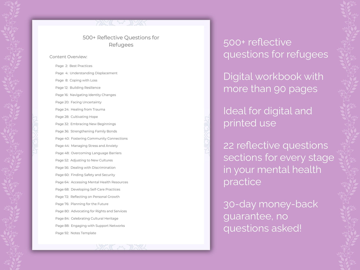 Refugees Mental Health Therapist Worksheets