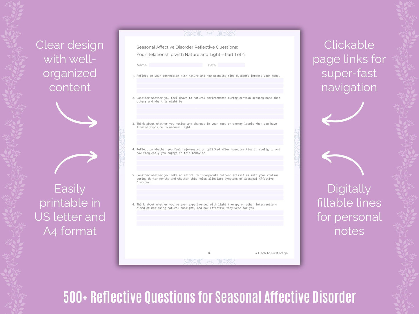 Seasonal Affective Disorder Mental Health Counseling Templates