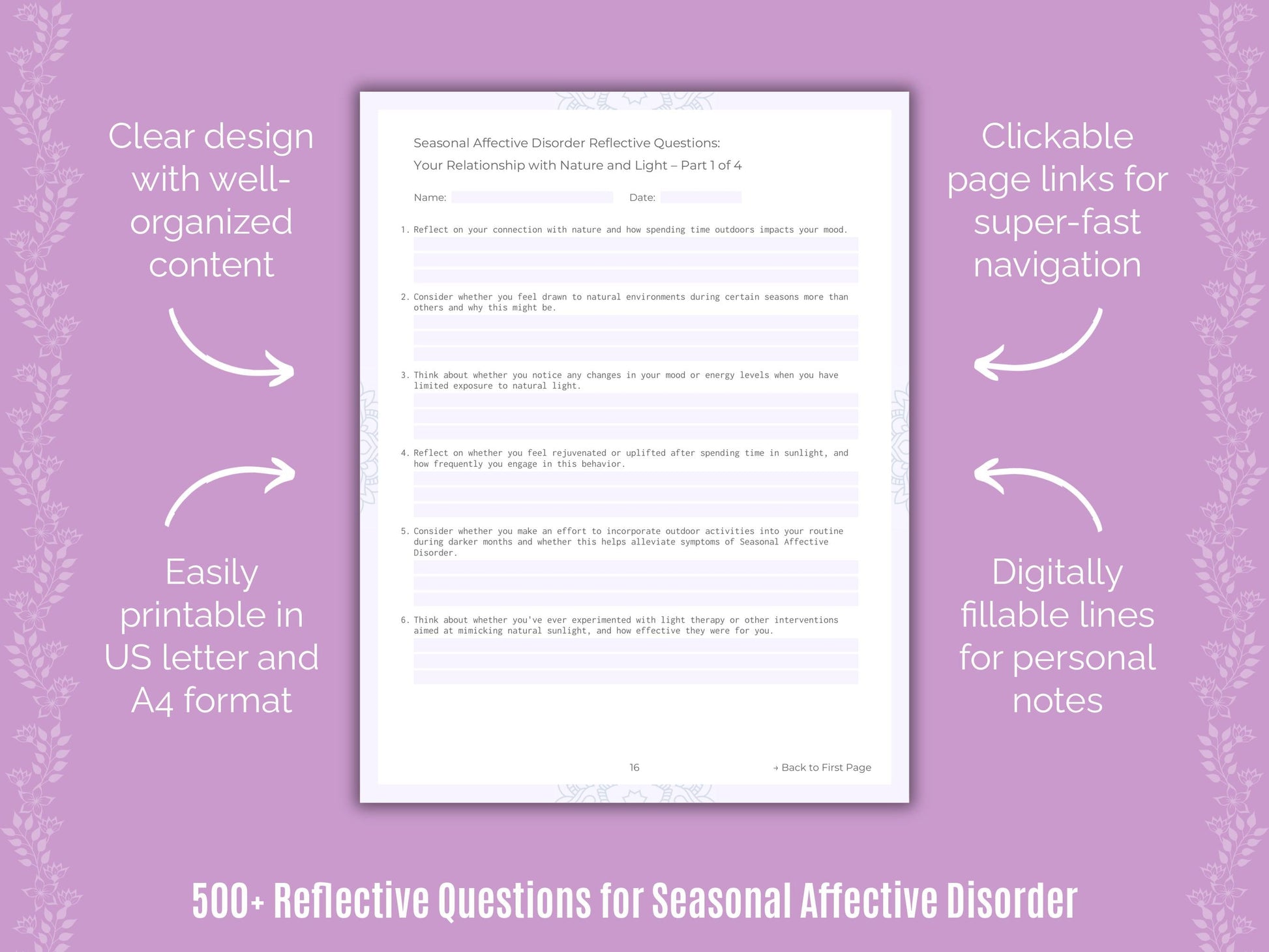 Seasonal Affective Disorder Mental Health Counseling Templates