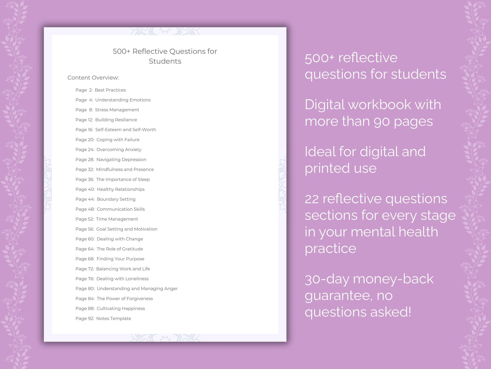 Students Mental Health Therapist Worksheets