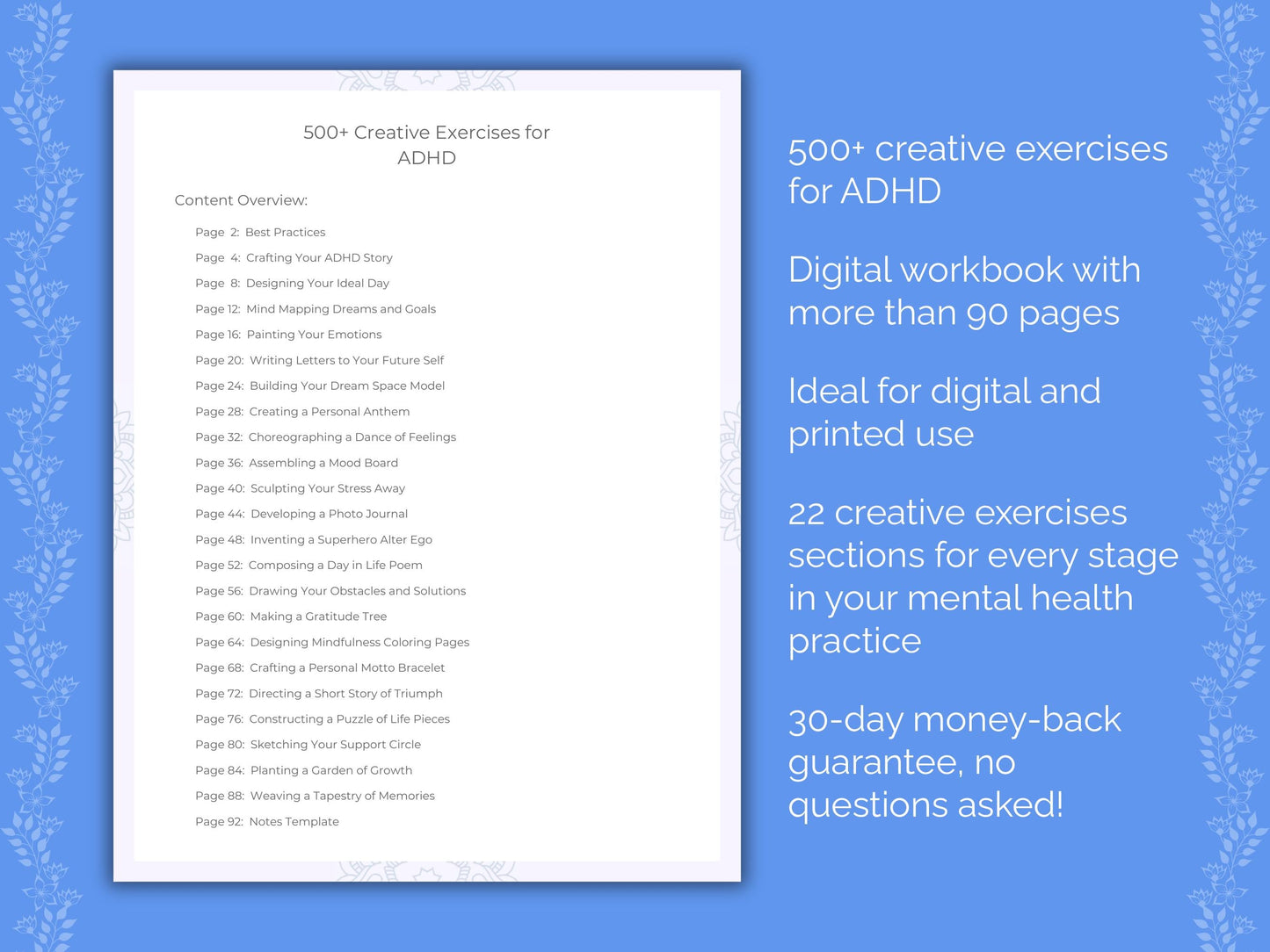 ADHD Mental Health Therapist Worksheets