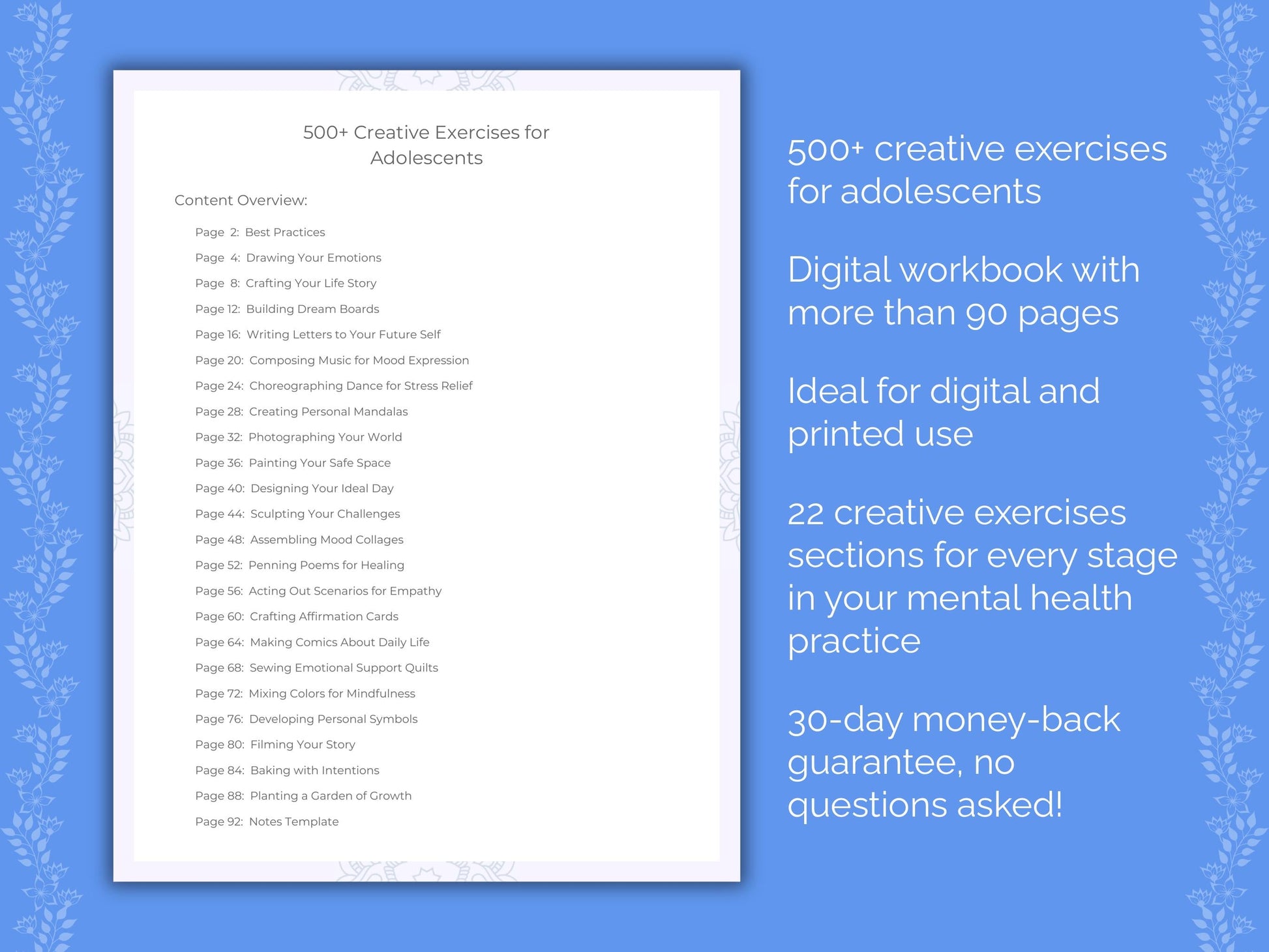 Adolescents Mental Health Therapist Worksheets