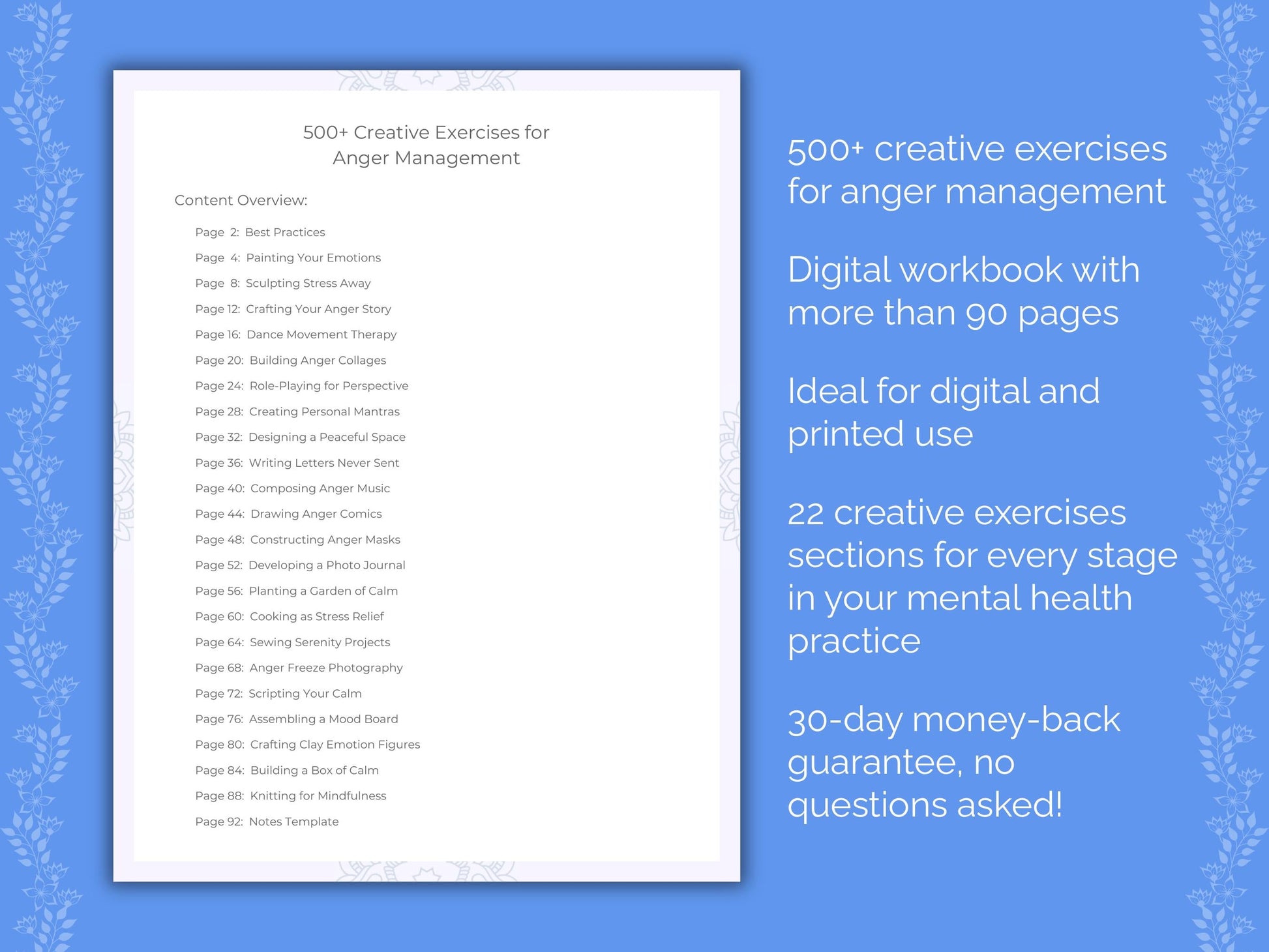 Anger Management Mental Health Therapist Worksheets