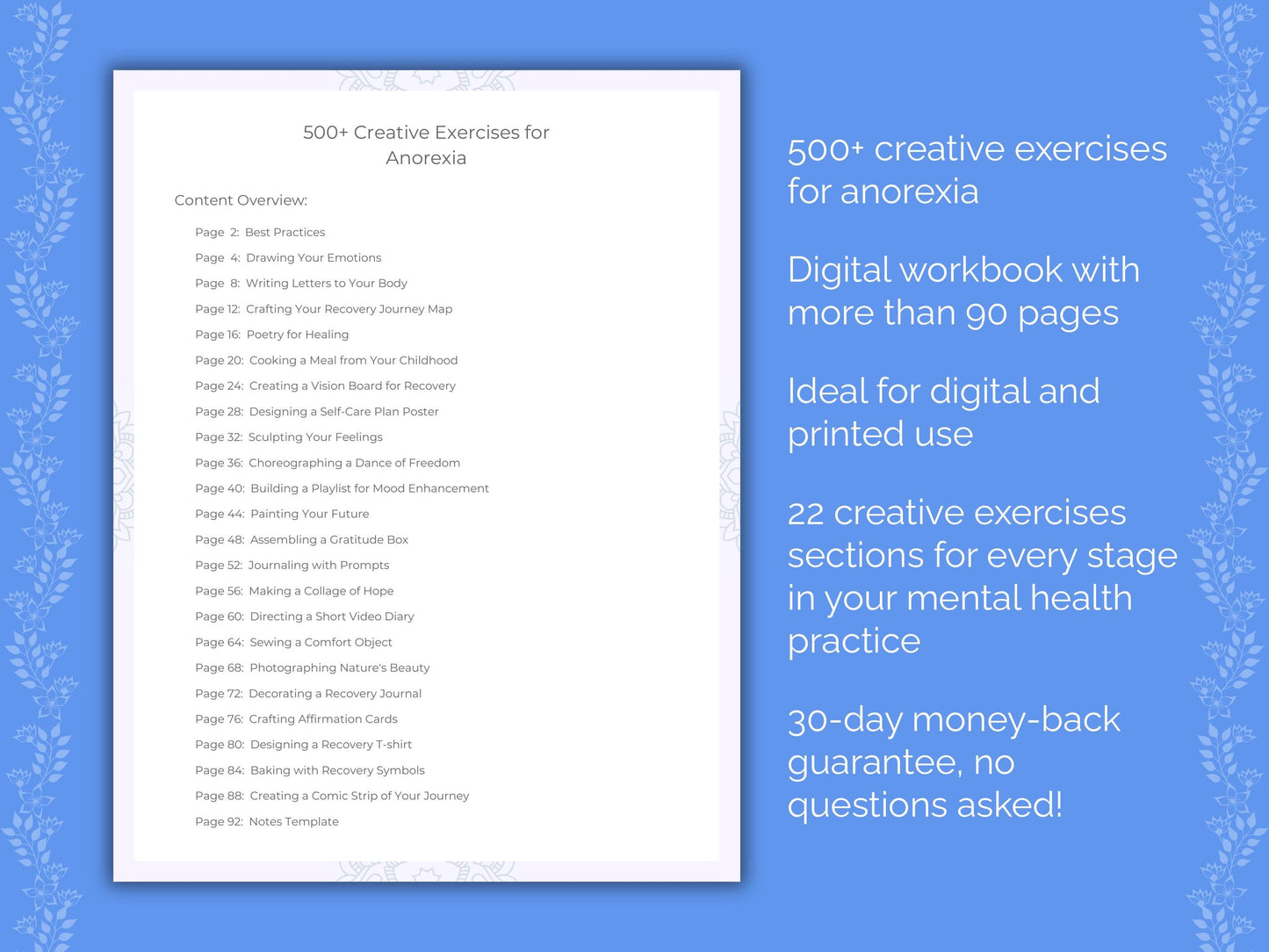 Anorexia Mental Health Therapist Worksheets