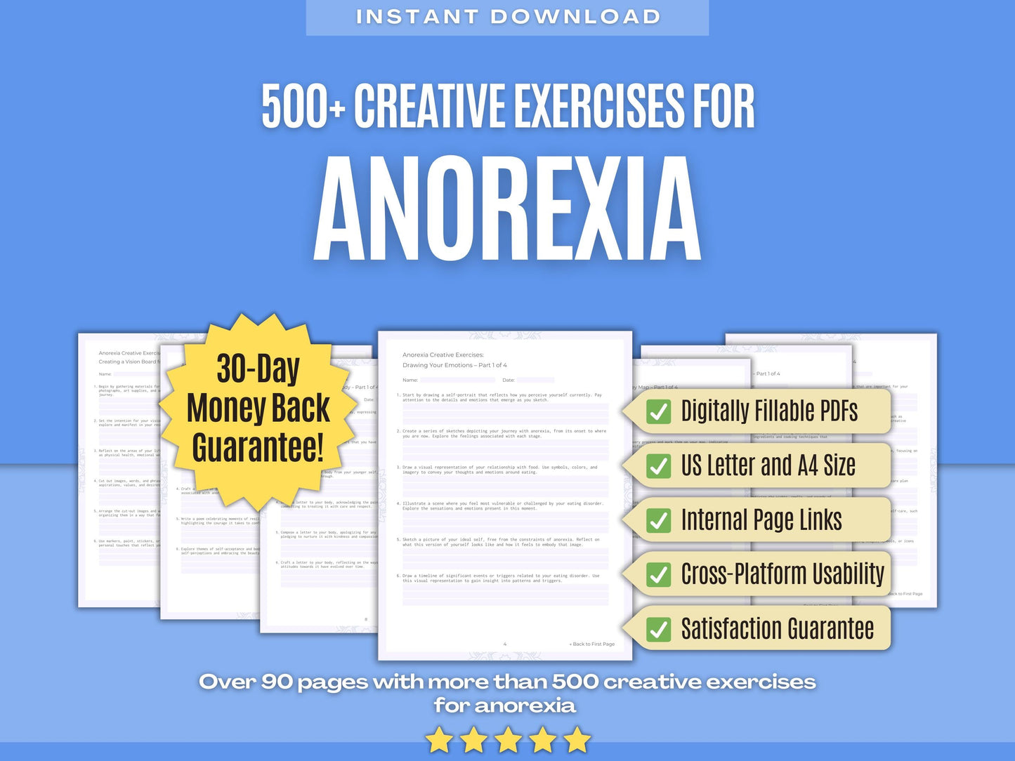 Anorexia Mental Health Psychology Workbooks