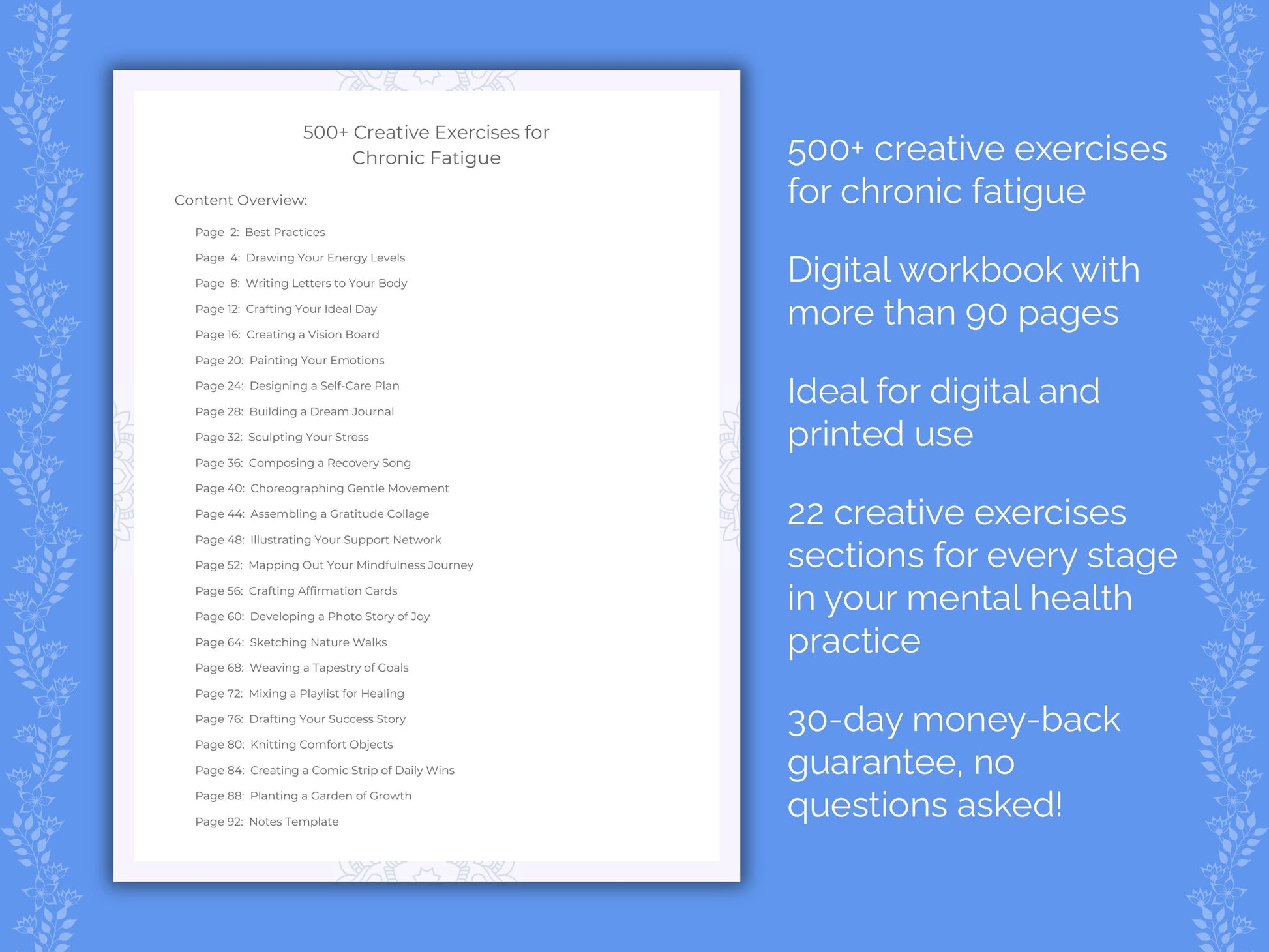 Chronic Fatigue Mental Health Therapist Worksheets