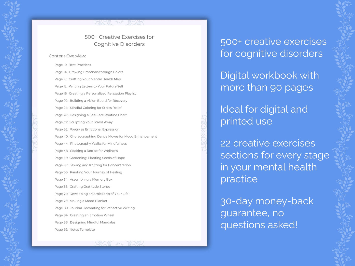 Cognitive Disorders Mental Health Therapist Worksheets