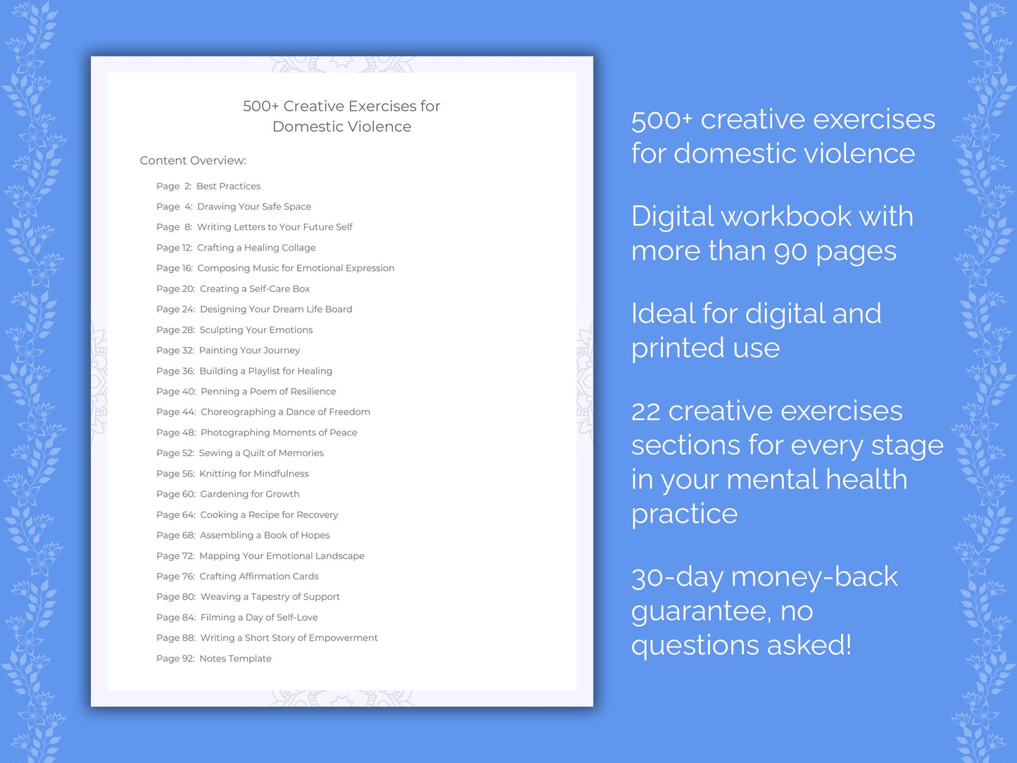 Domestic Violence Mental Health Therapist Worksheets