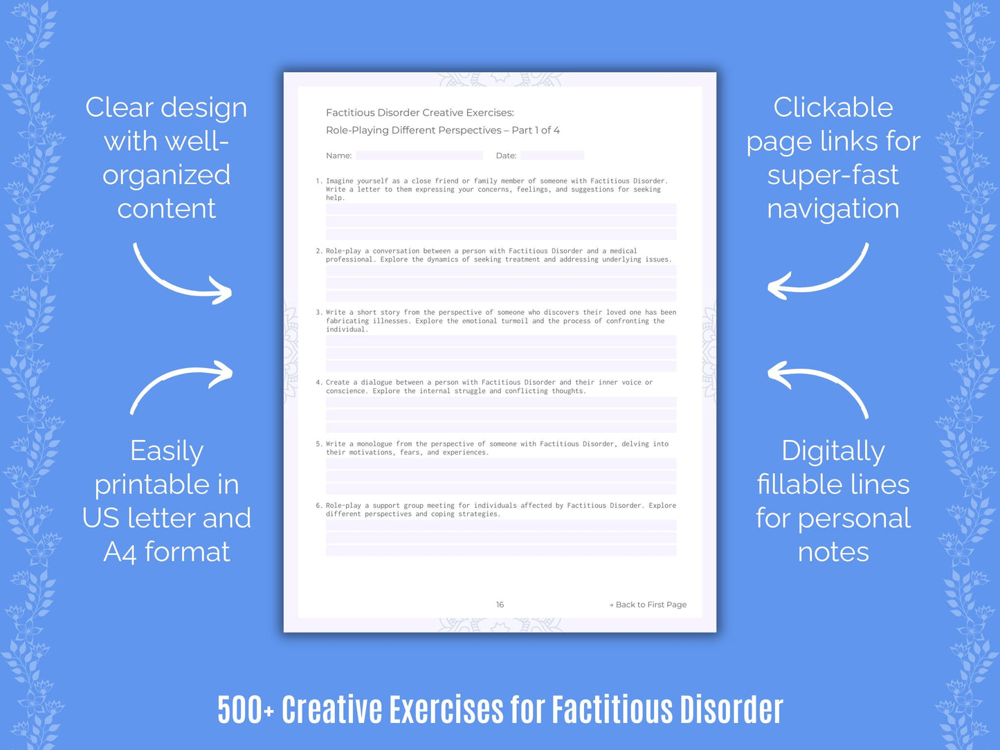 Factitious Disorder Mental Health Counseling Templates