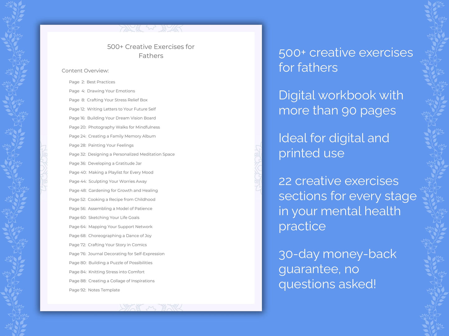 Fathers Mental Health Therapist Worksheets