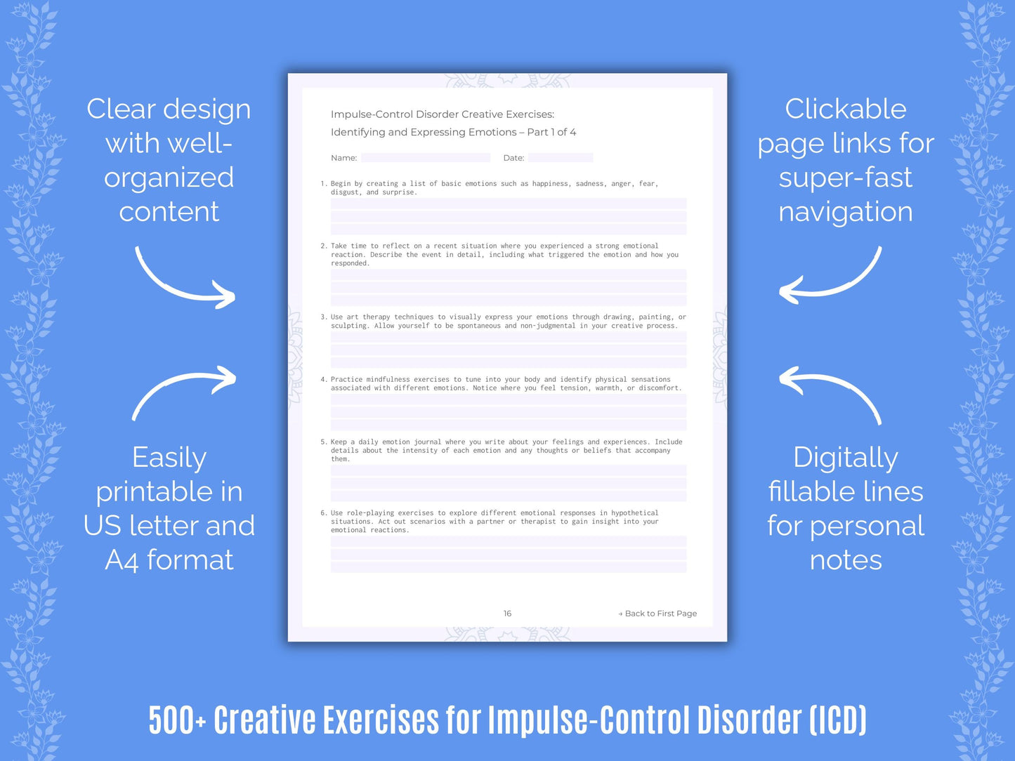 Impulse-Control Disorder (ICD) Mental Health Counseling Templates