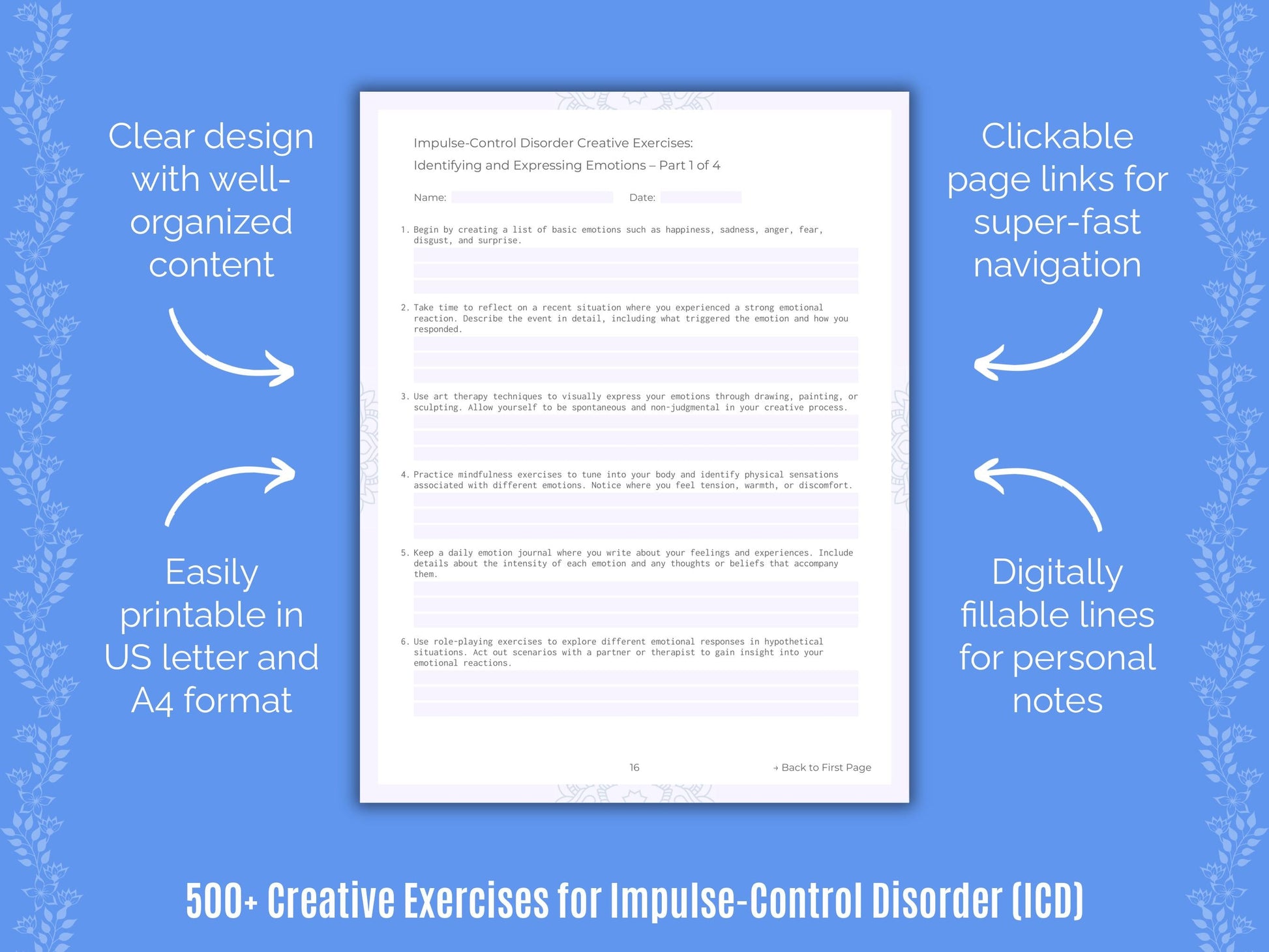 Impulse-Control Disorder (ICD) Mental Health Counseling Templates